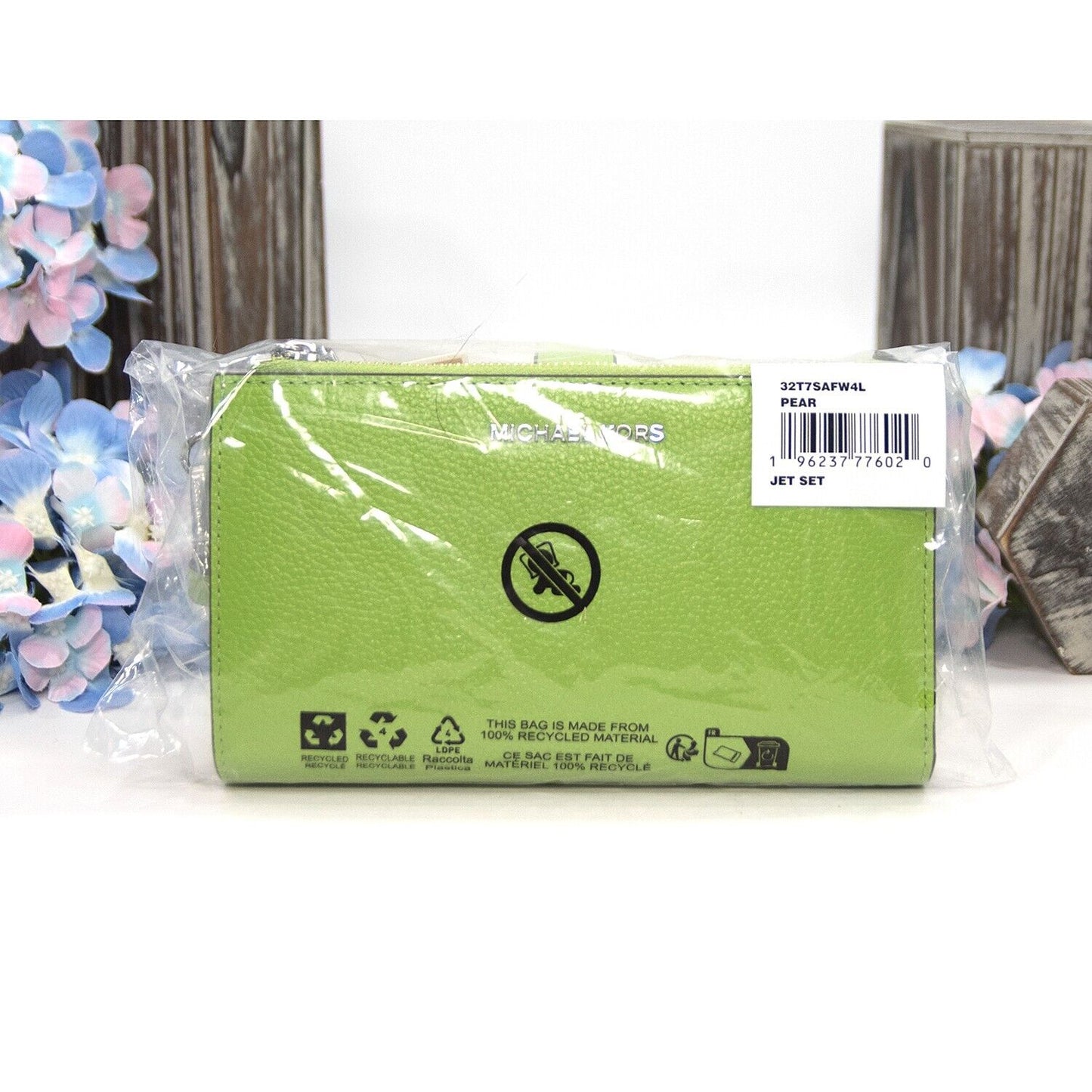 Michael Kors Pear Leather Adele Logo Double Zip Phone Wristlet NWT