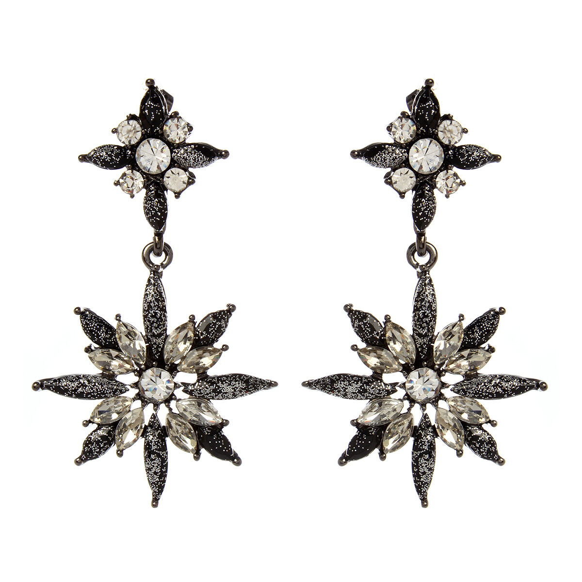 Amrita Singh Gold Glitter Princess Joan Resin Statement Earrings ERC 3499 NWT