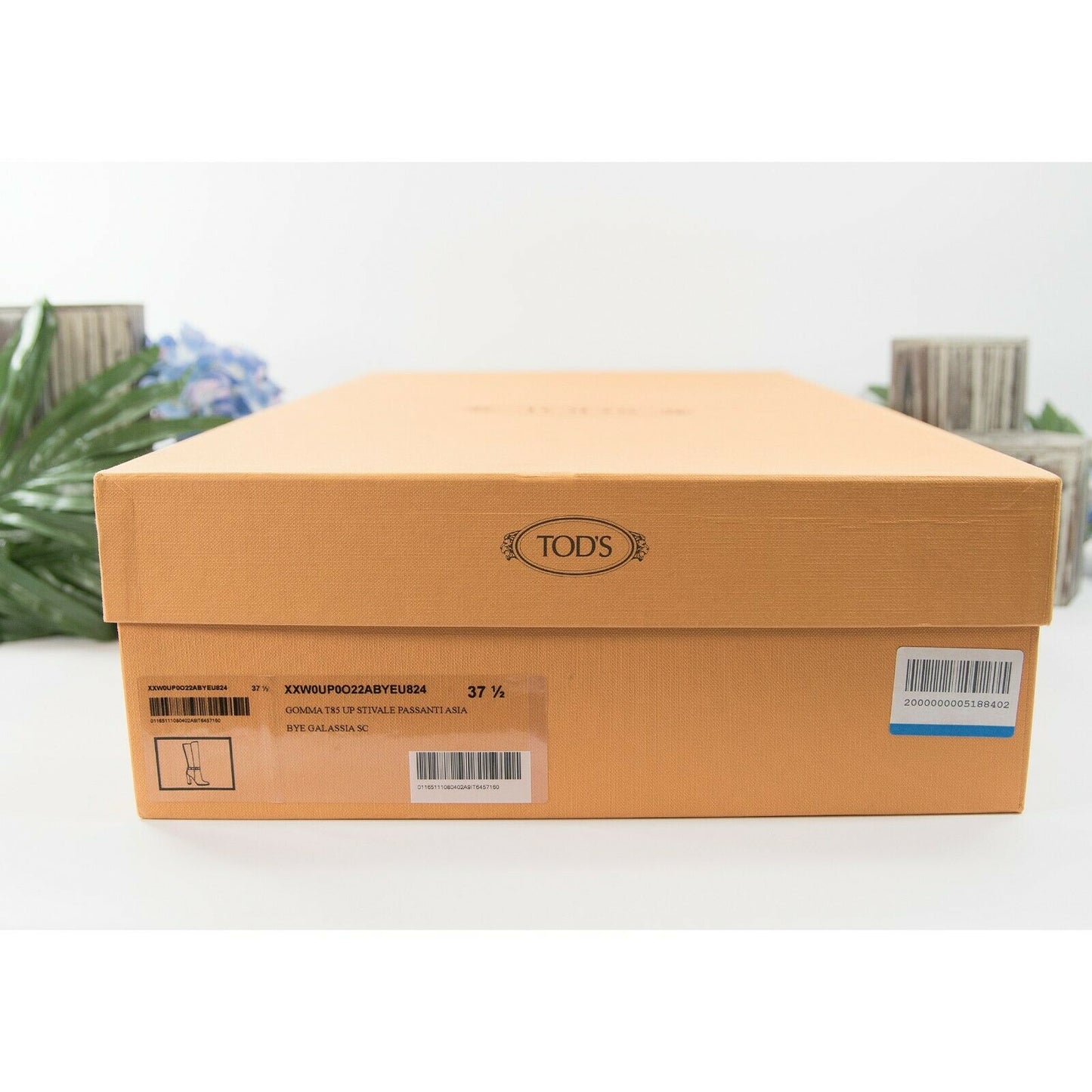 Tods Purple Blue Galassia Suede Knee High Gomma T85 Heeled Boots 37.5 7.5 NIB