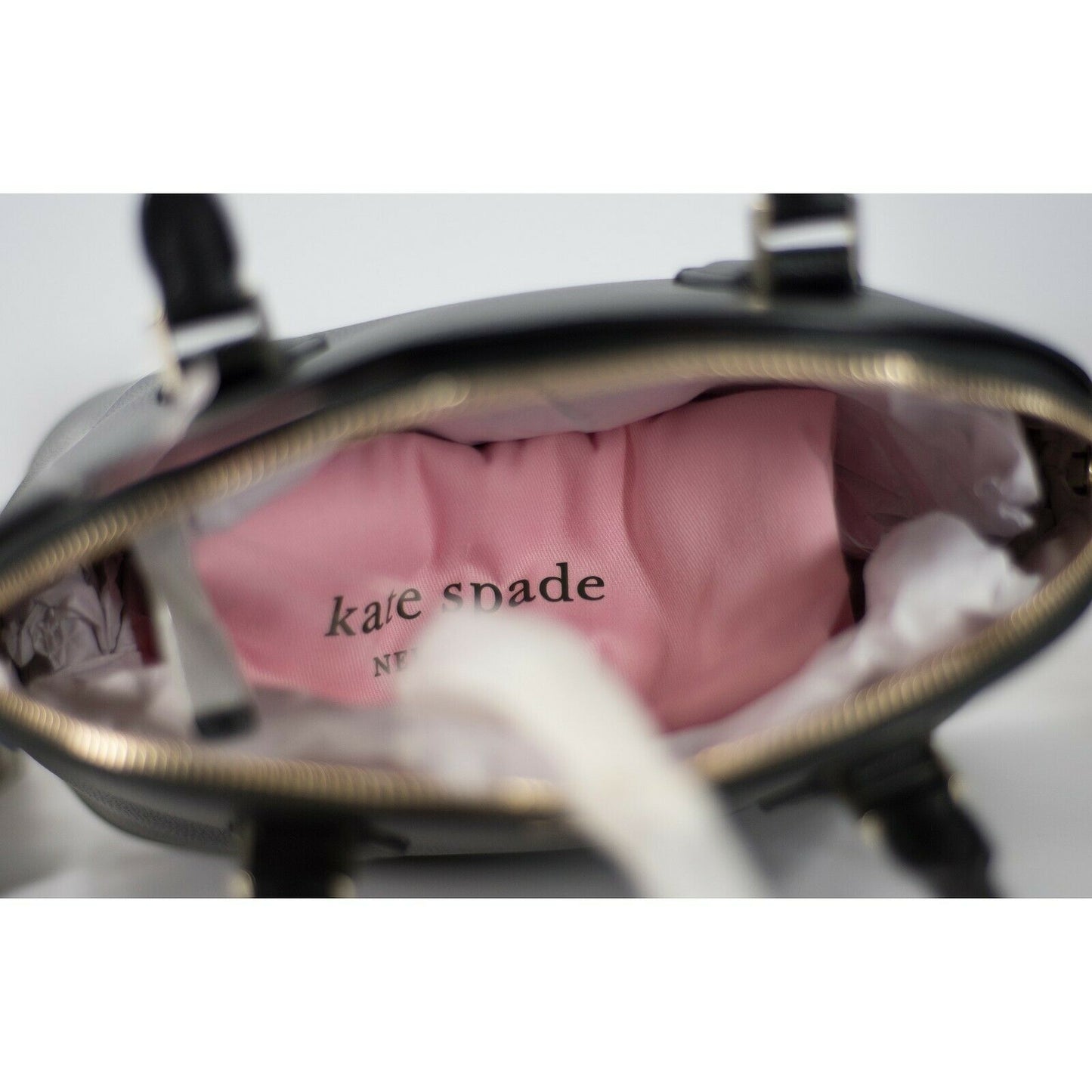 Kate Spade Sylvia Black Leather Large Dome Satchel Bag NWT
