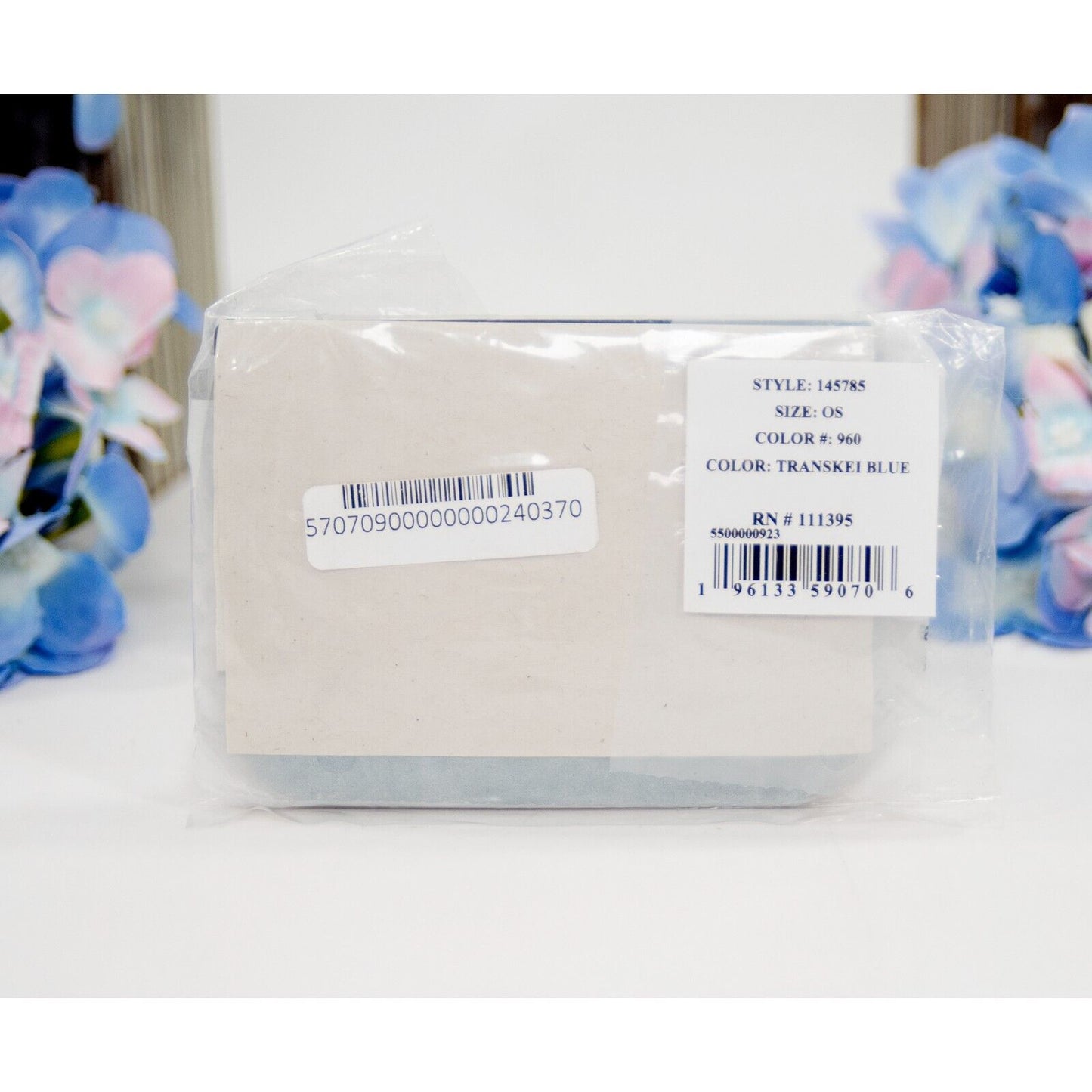 Tory Burch Transkei Blue Leather Eleanor Logo Card Case Mini Wallet NWT