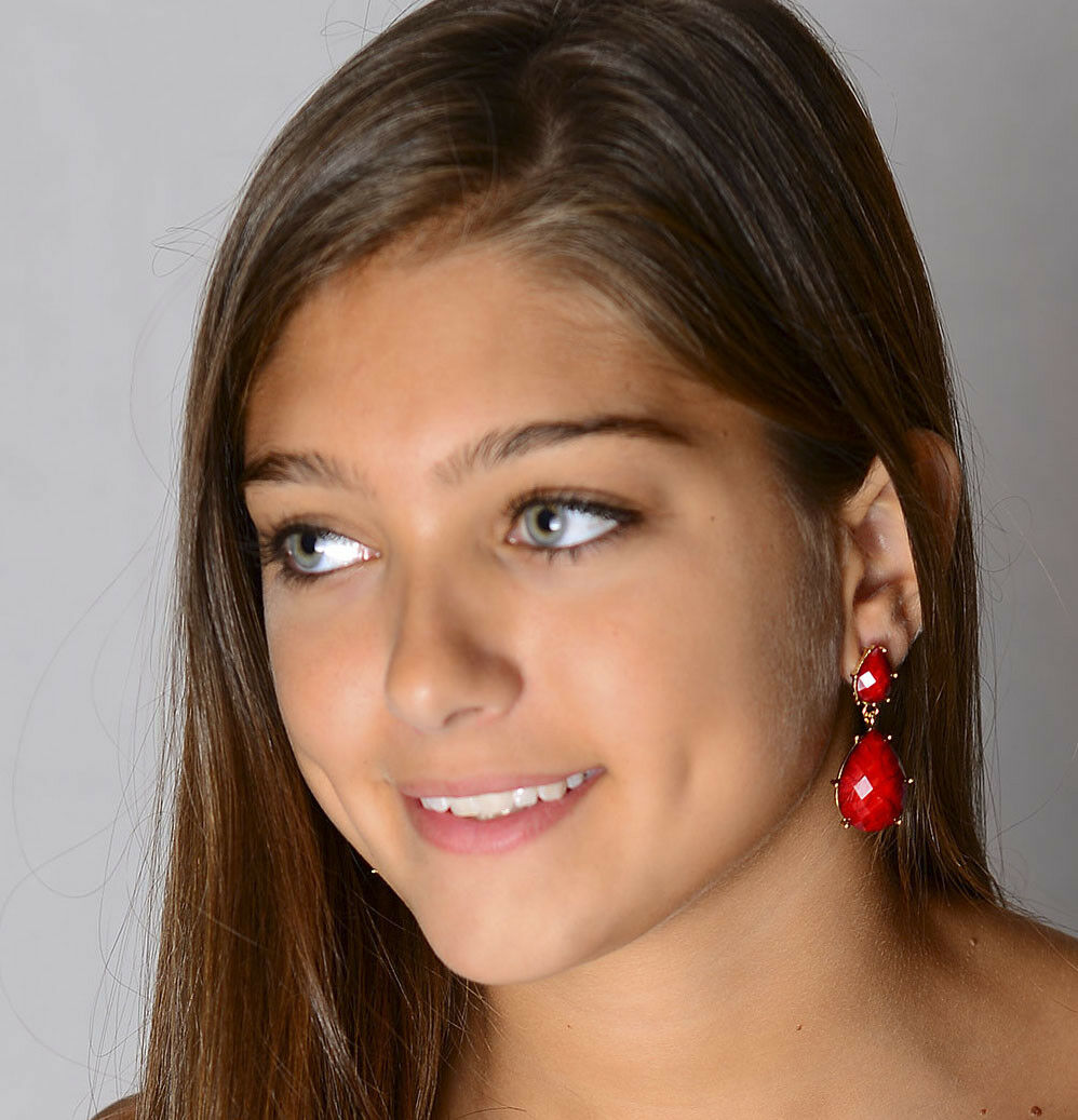 Amrita Singh Hampton Black Resin Faceted Tear Drop Earrings ERC 835 NWT