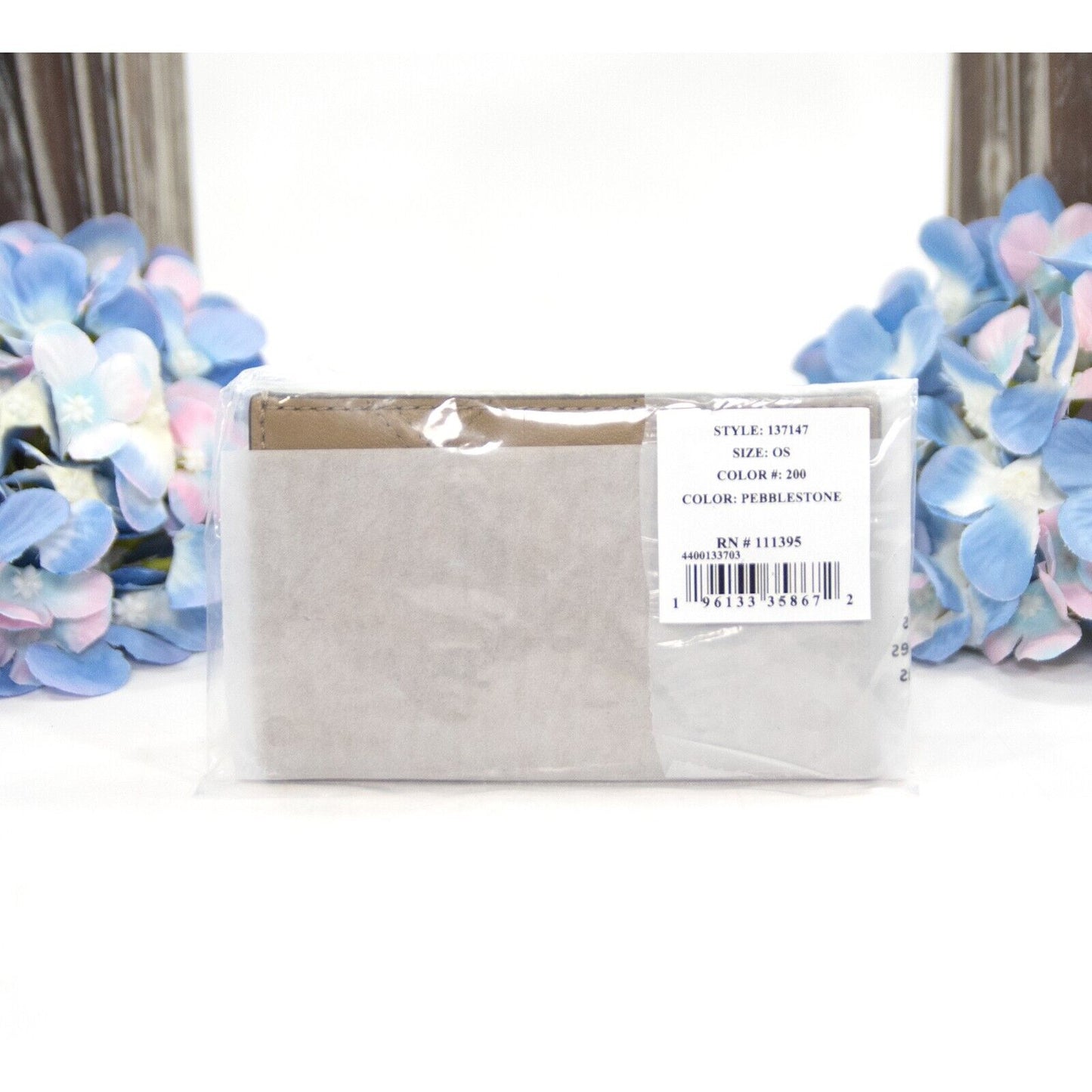 Tory Burch Pebblestone Leather Fleming Debossed Logo Card Case Mini Wallet NWT