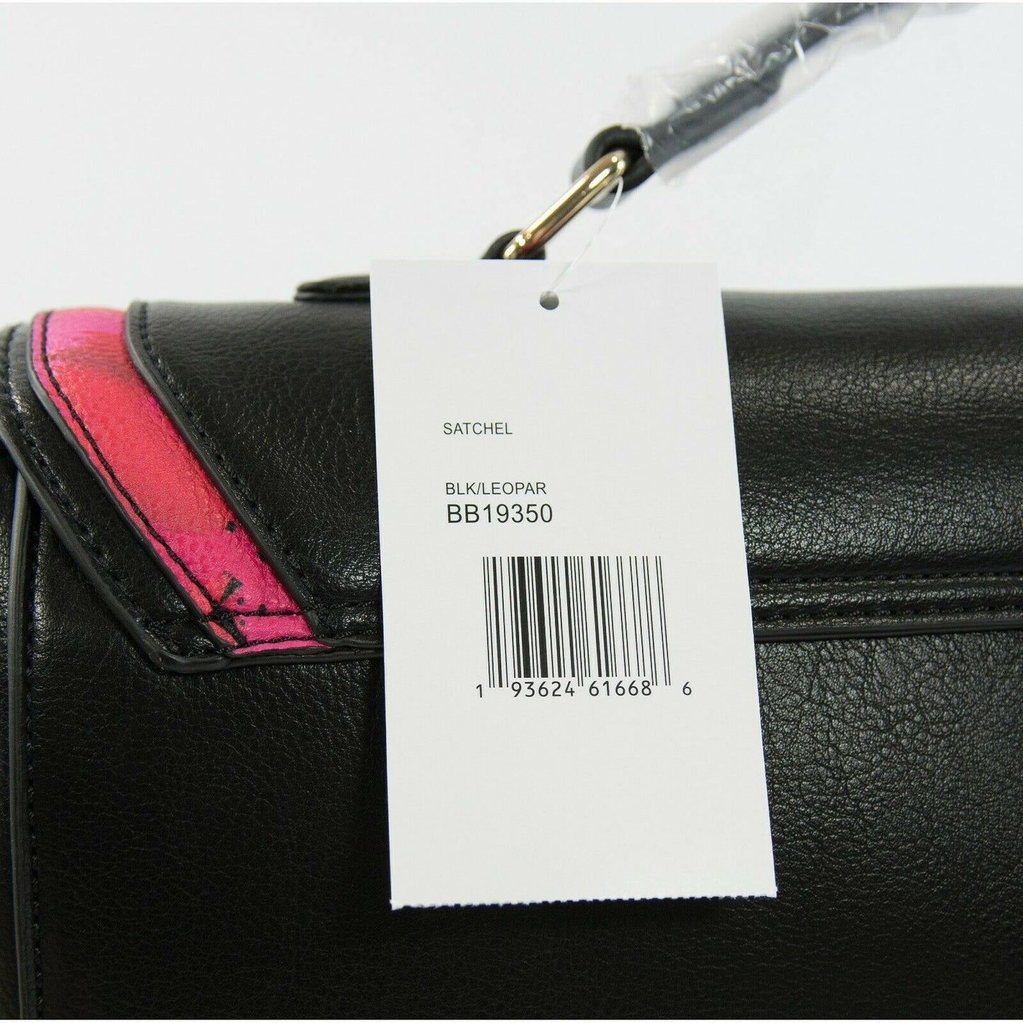 Betsey Johnson Black Pink Leopard Shoulder Bag Satchel NWT