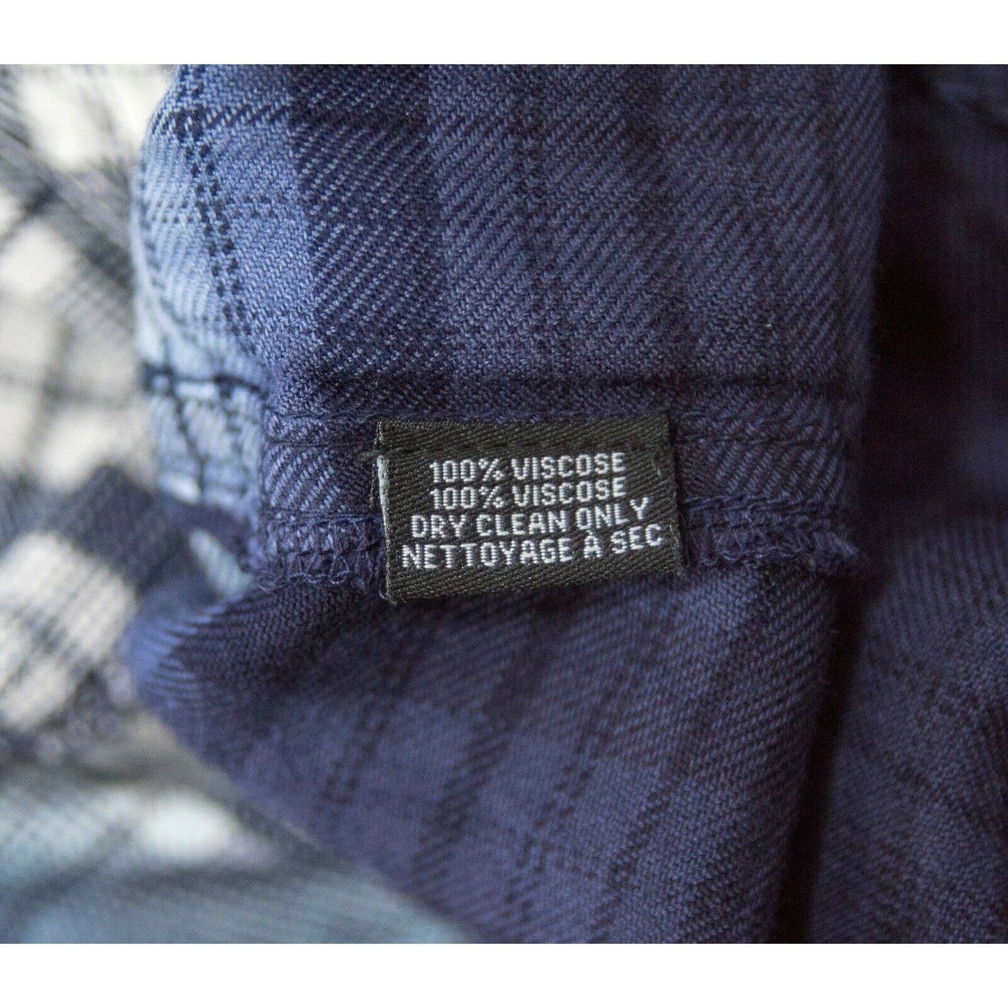 Tolani Emma Plaid Blue Viscose Dip Dye Button Down Blouse NWT $295