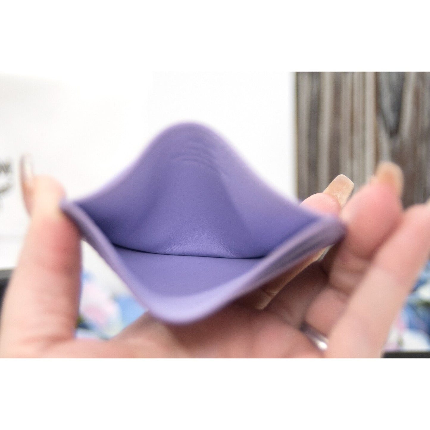 MCM Purple Rose Bandana Stud Visetos Leather Card Case Holder NWT