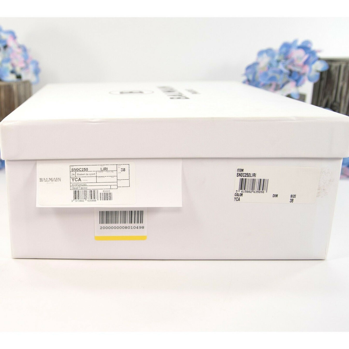 Balmain Rose Gold B-Ball High Top Leather Sneakers 38 NIB