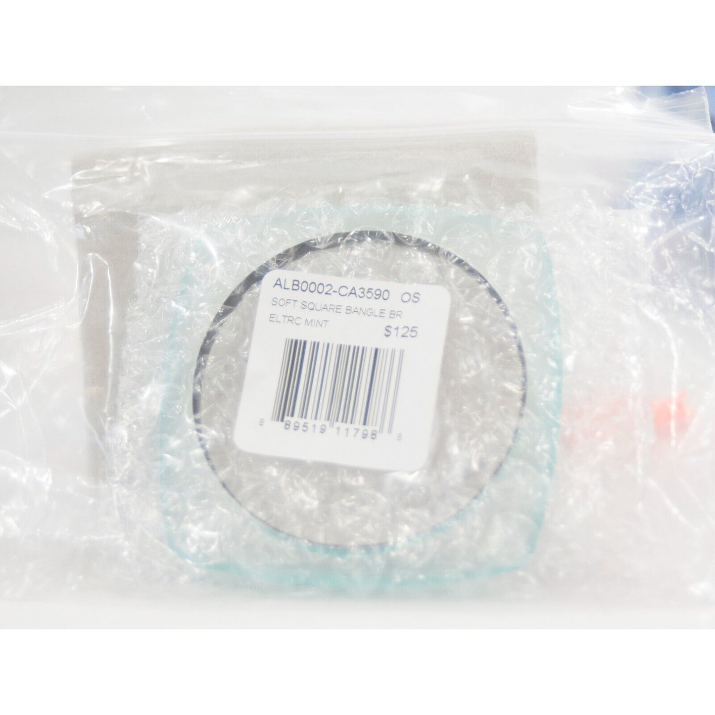 Alexis Bittar Electric Mint Lucite Soft Square Skinny Bangle Bracelet NWT