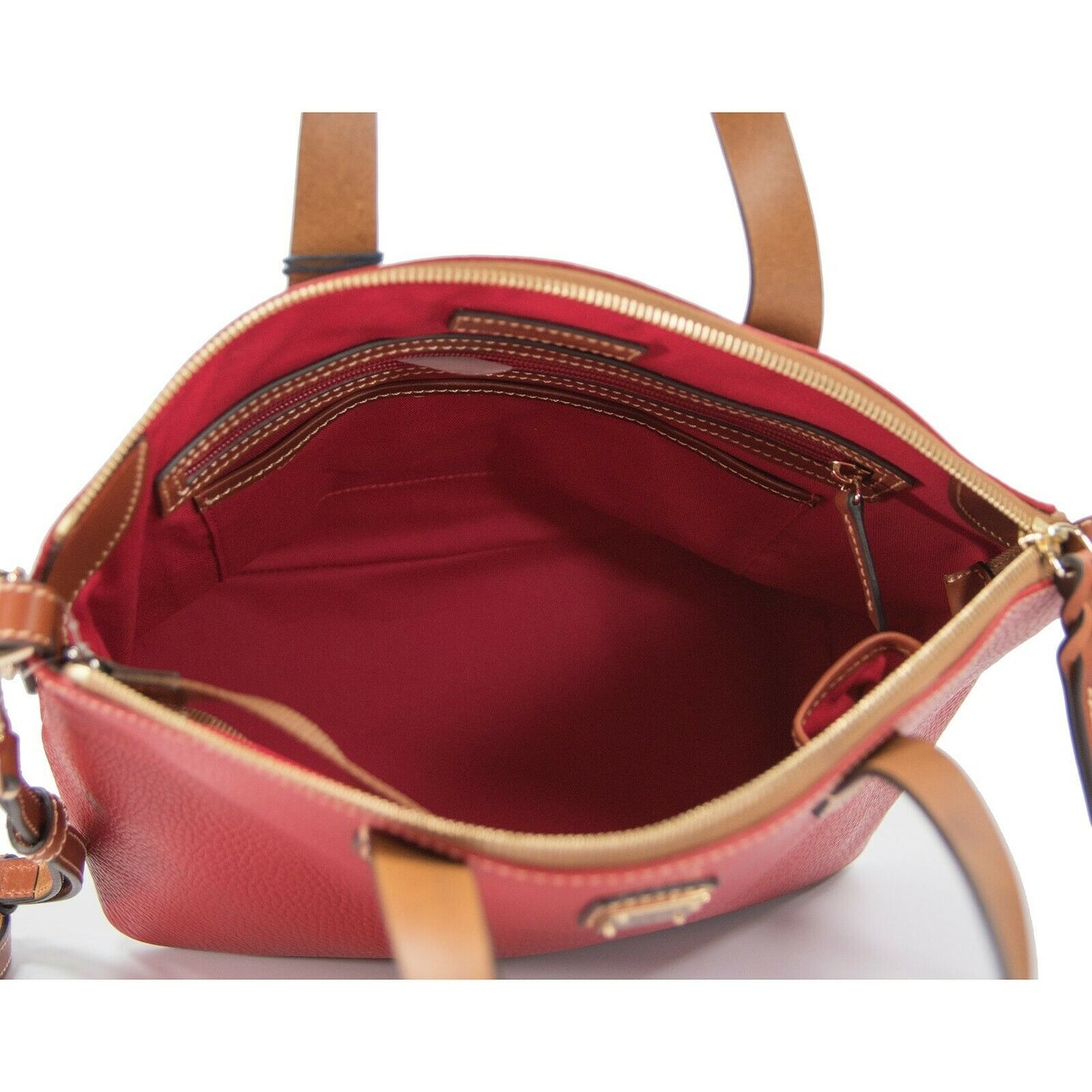 Dooney & Bourke Red Pebbled Leather Large Satchel Bag NWT