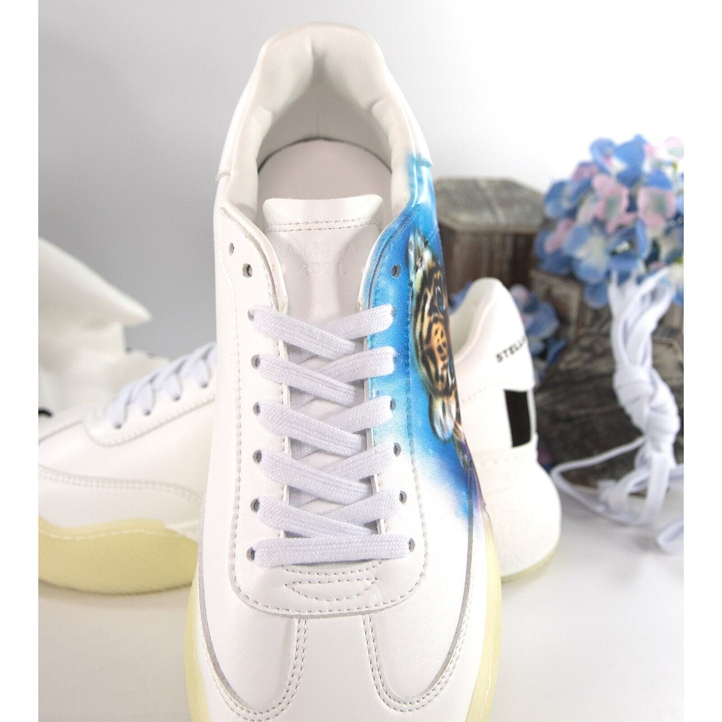 Stella McCarney Tiger Loop Oversize Vegan Alter Leather Sneakers 37 NIB