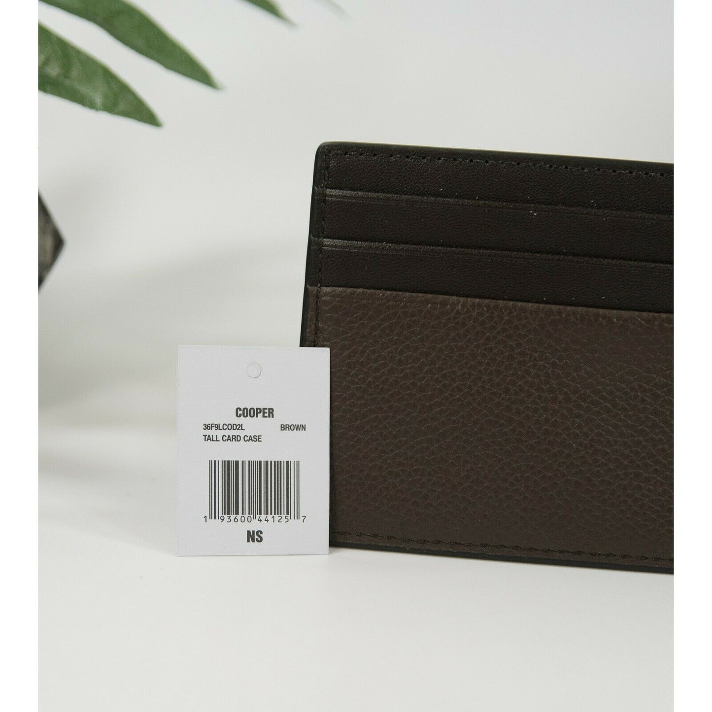 Michael Kors Mens Cooper Brown Leather Tall Card Case Holder Mini Wallet NWT