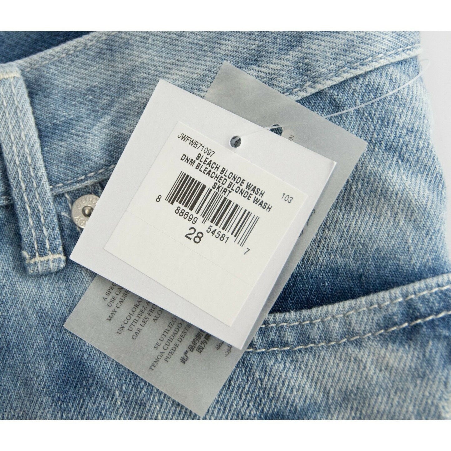 Juicy Couture Black Label Bleach Blonde Tye Dye Denim Jean Mini Skirt 28 NWT