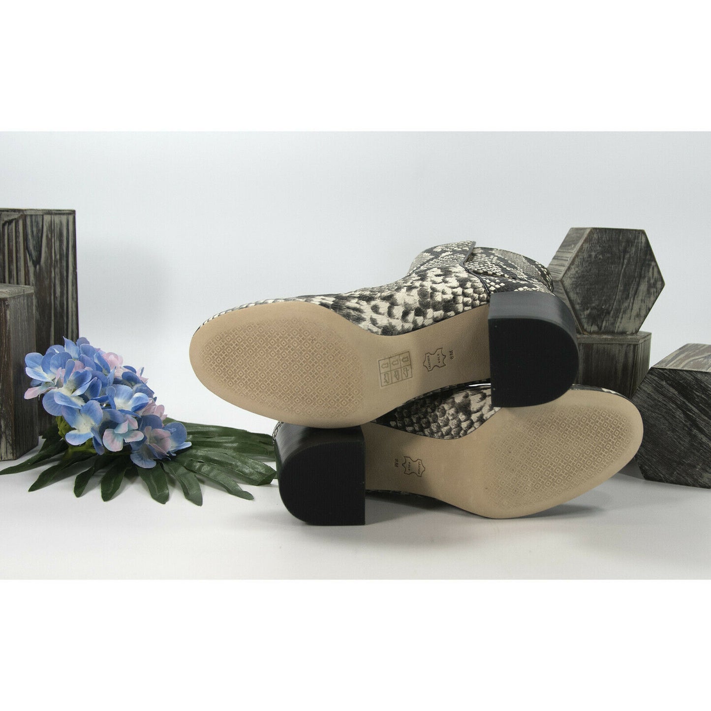 Tory Burch Kira 70MM Warm Roccio Stamped Snake Leather Bootie Boots 7 NIB