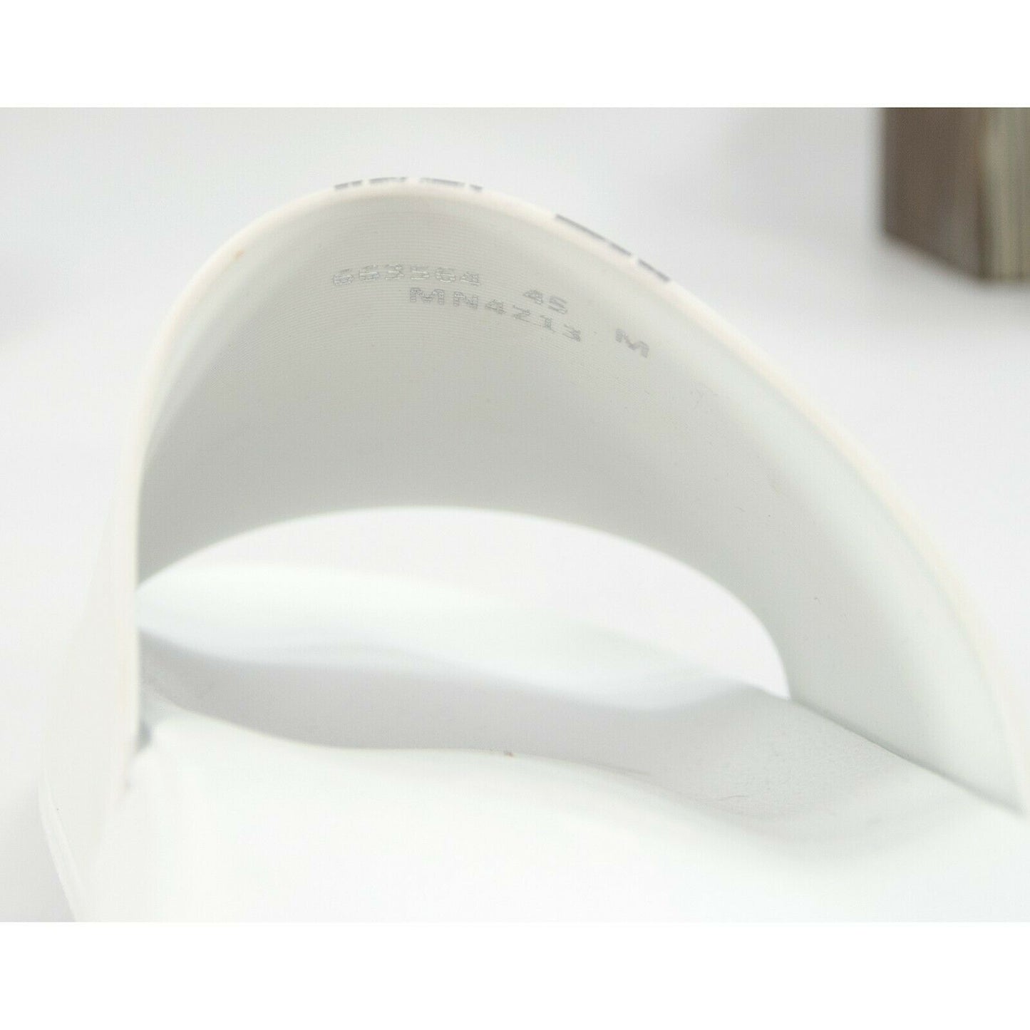 Alexander McQueen Mens White Heart Logo Leather Rubber Pool Slides 45 12 NIB