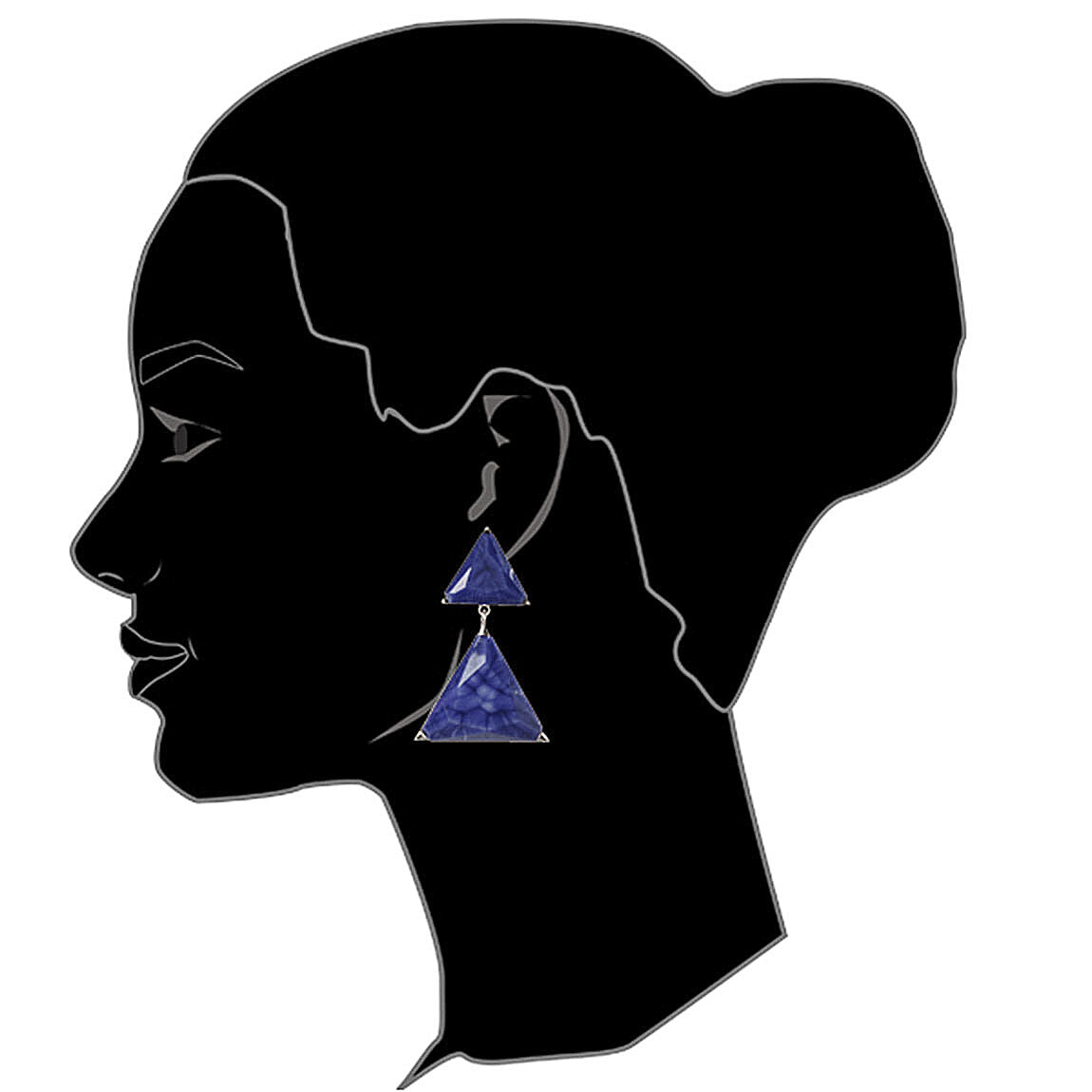 Amrita Singh Bermuda Lapis Resin LARGE Dangle Triangle Earrings ERC 3028 NWT