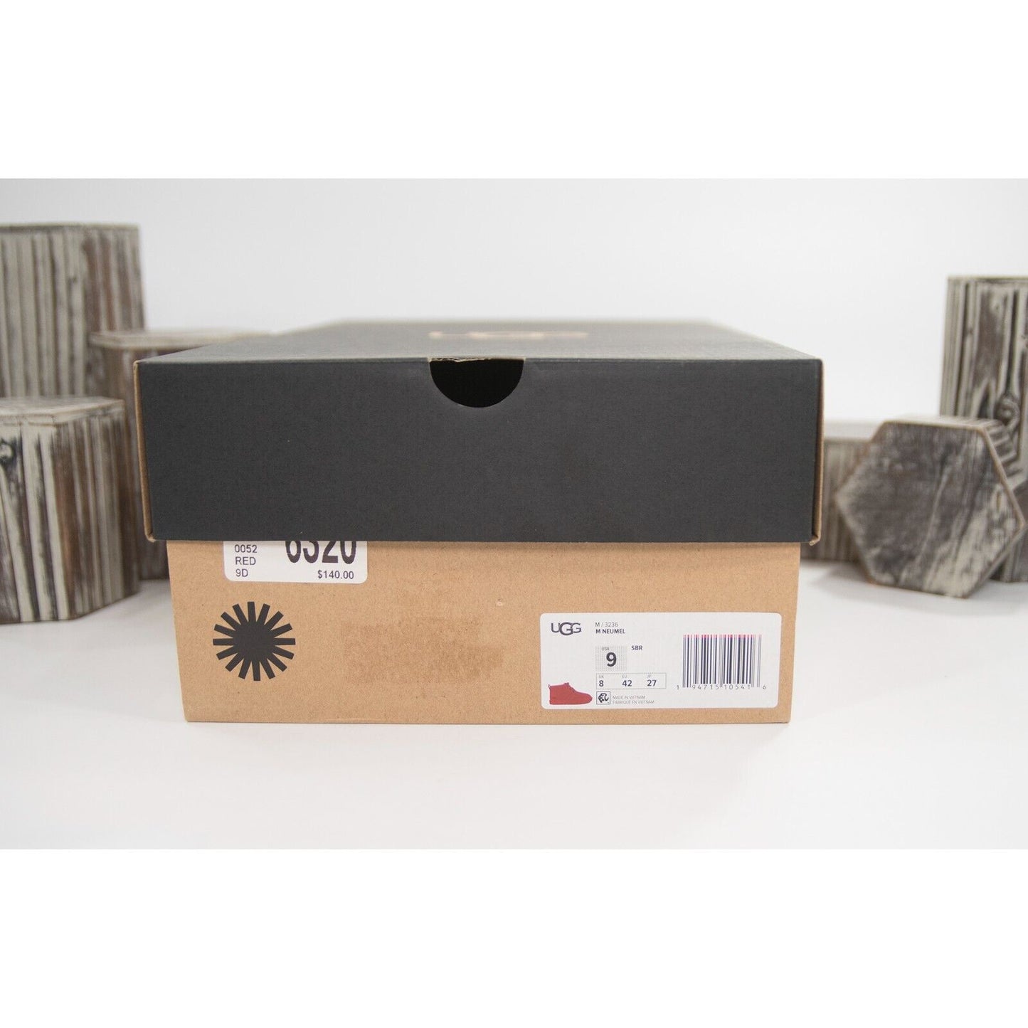 UGG Neumel Red Sheepskin Suede Boots Booties Mens 9 NIB