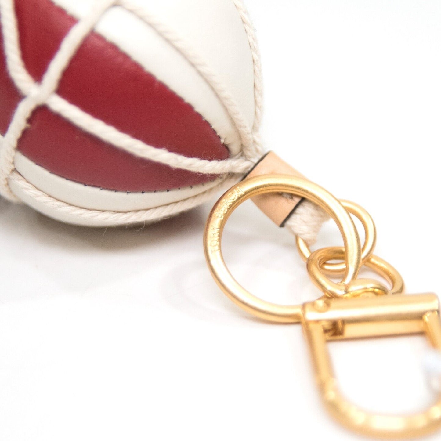 Tory Burch Origami Hot Air Balloon 3D Leather Large Bag Charm Keychain NWT