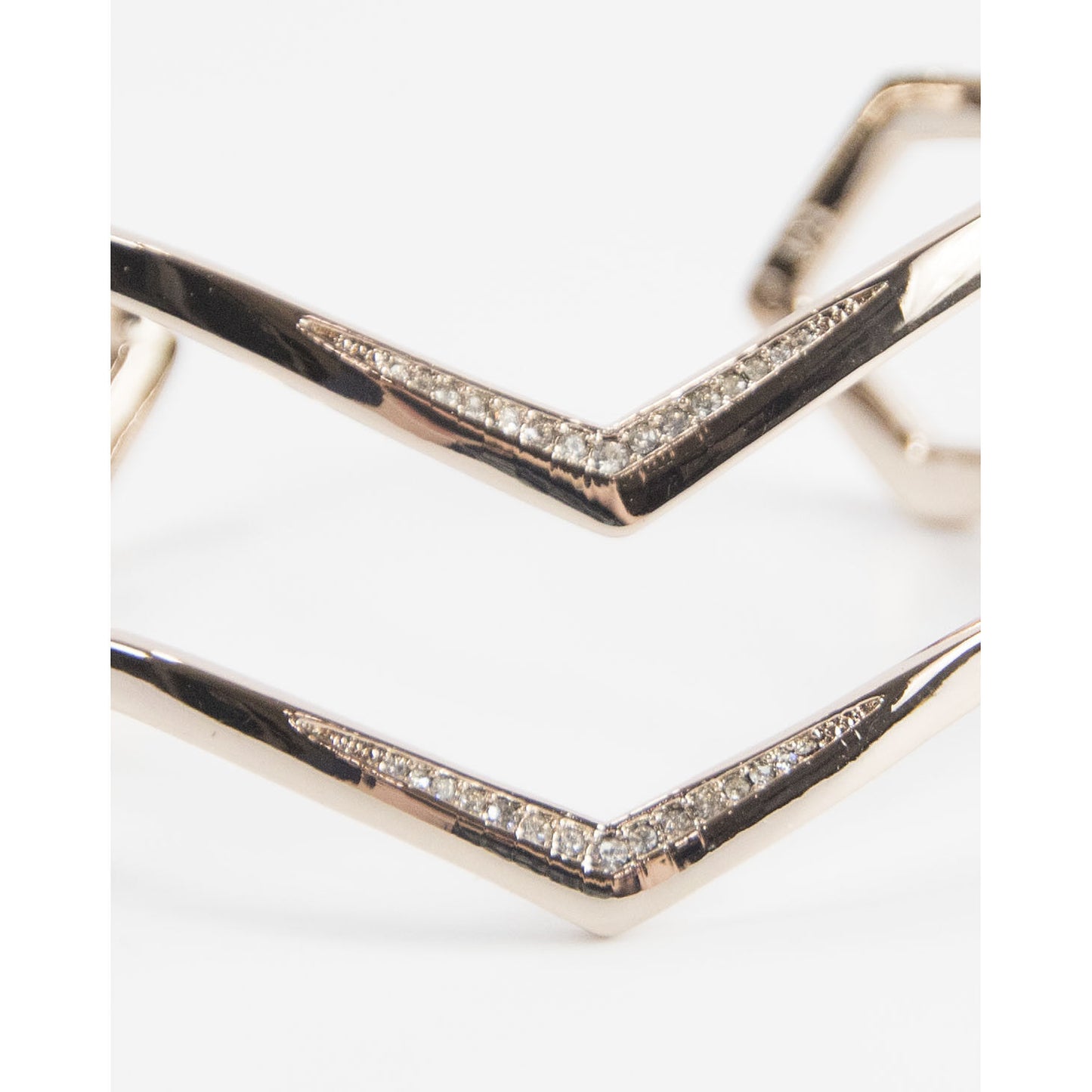 Vera Bradley Rose Gold Sparkling Crystal Chevron Open Cuff Bangle Bracelet NWT