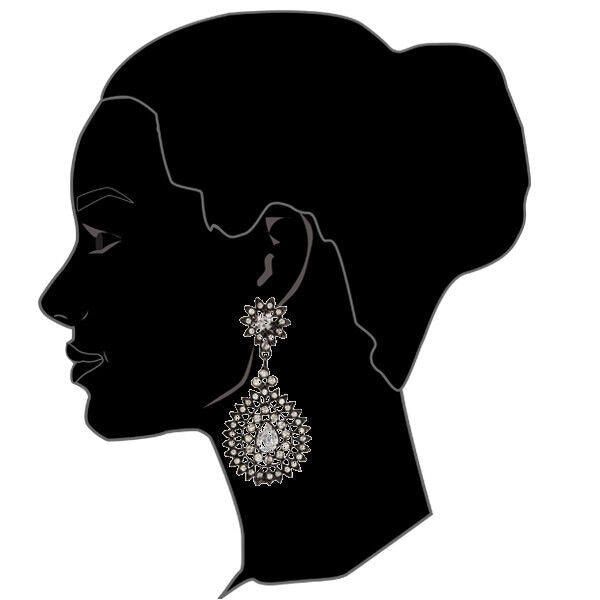 Amrita Singh Buckingham Cubic Zirconia CZ LARGE Statement Earrings ERC 9965 NWT