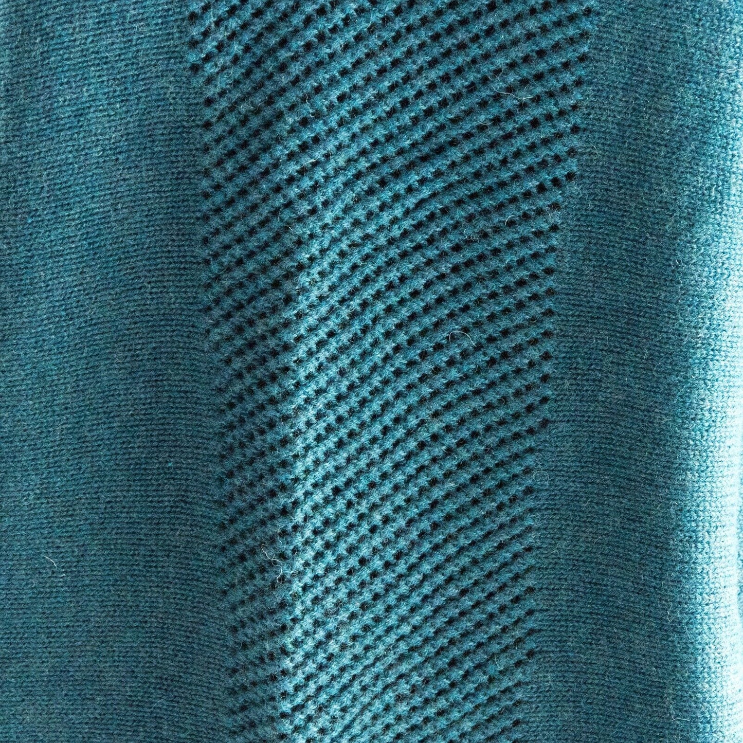 Re:sound Teal Blue Multi Woven Knit Open Back Dolman Long Sleeve Sweater XL NWT