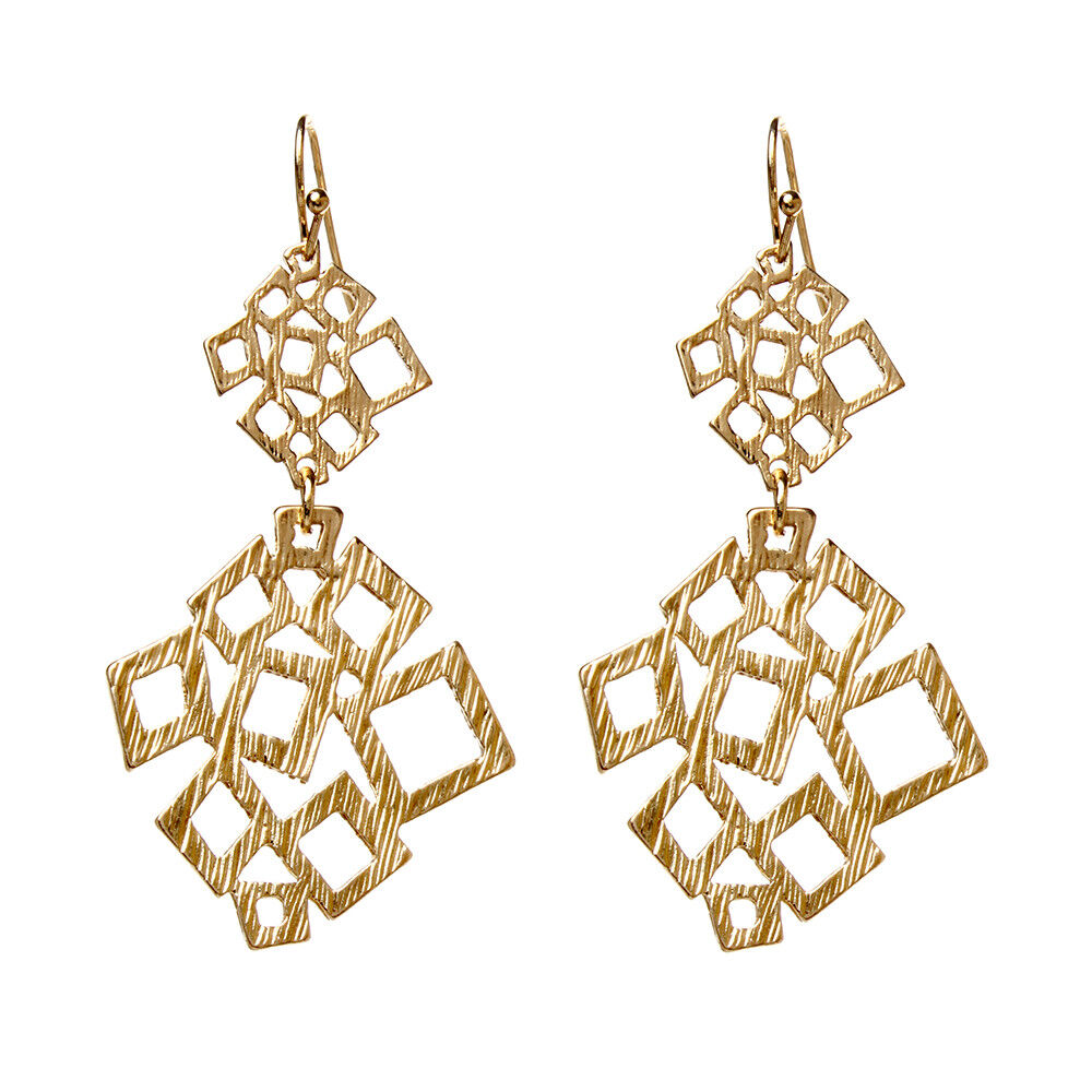 Amrita Singh Gold Gramercy Geometric Drop Dangle Earrings ERC 256 NWT