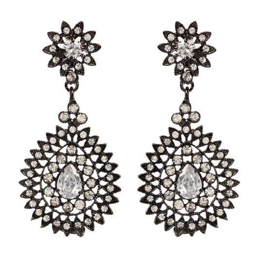 Amrita Singh Buckingham Cubic Zirconia CZ LARGE Statement Earrings ERC 9965 NWT