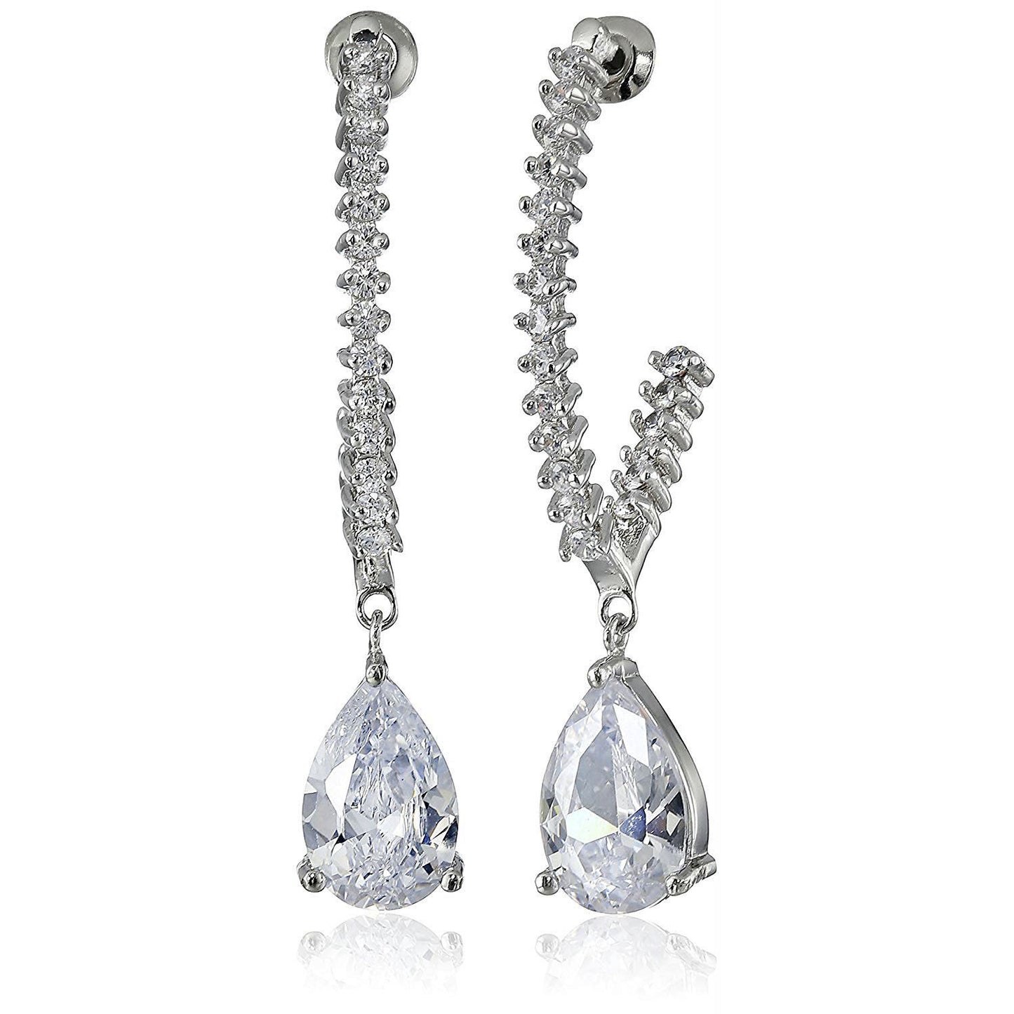 CZ by Kenneth Jay Lane Large Teardrop 8 cttw Station Earrings KE2005 NWT