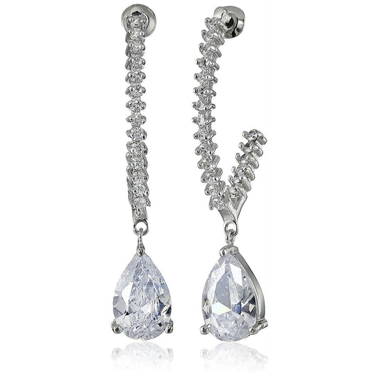 CZ by Kenneth Jay Lane Large Teardrop 8 cttw Station Earrings KE2005 NWT