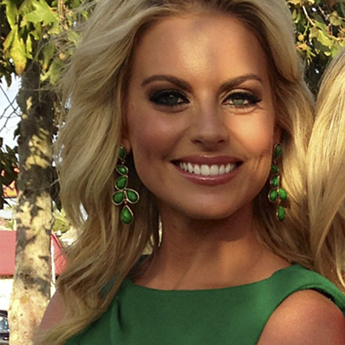 Amrita Singh Gold Evergreen Resin Hamptons Teardrop Earrings ERC 80 NWT