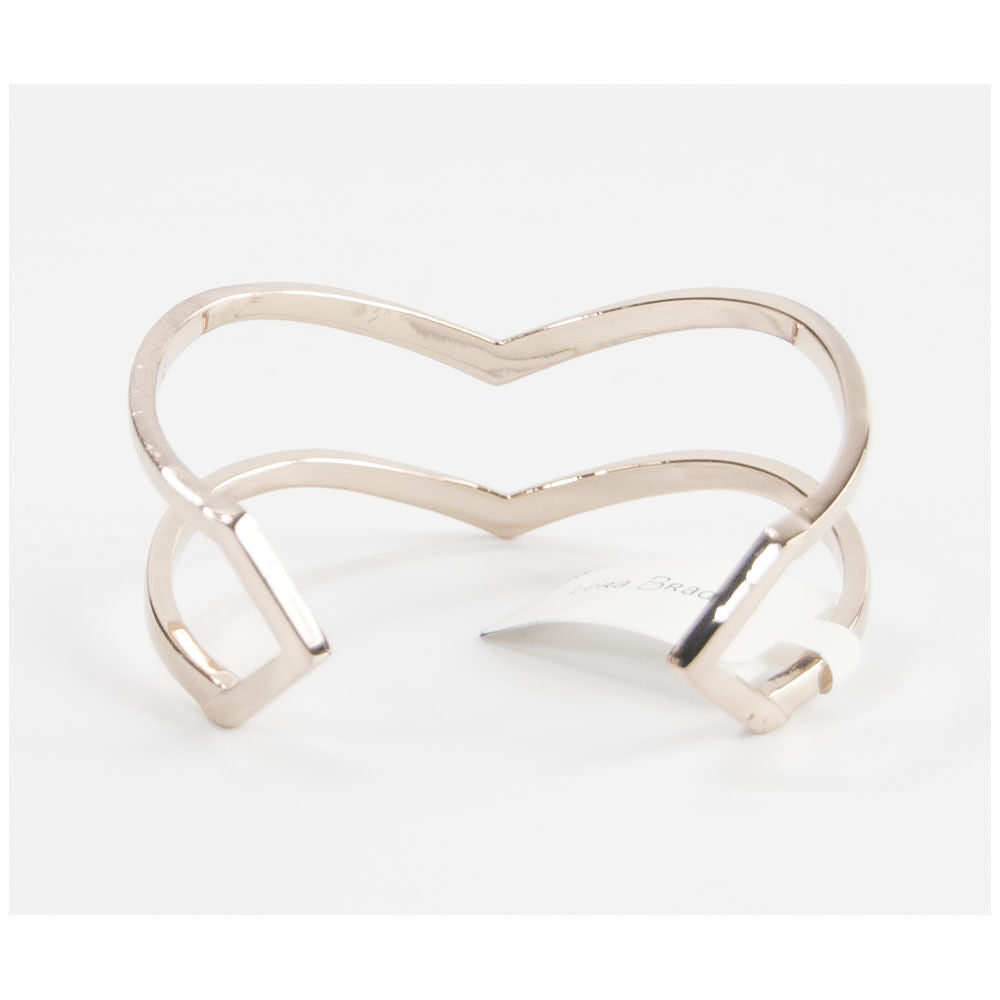 Vera Bradley Rose Gold Sparkling Crystal Chevron Open Cuff Bangle Bracelet NWT