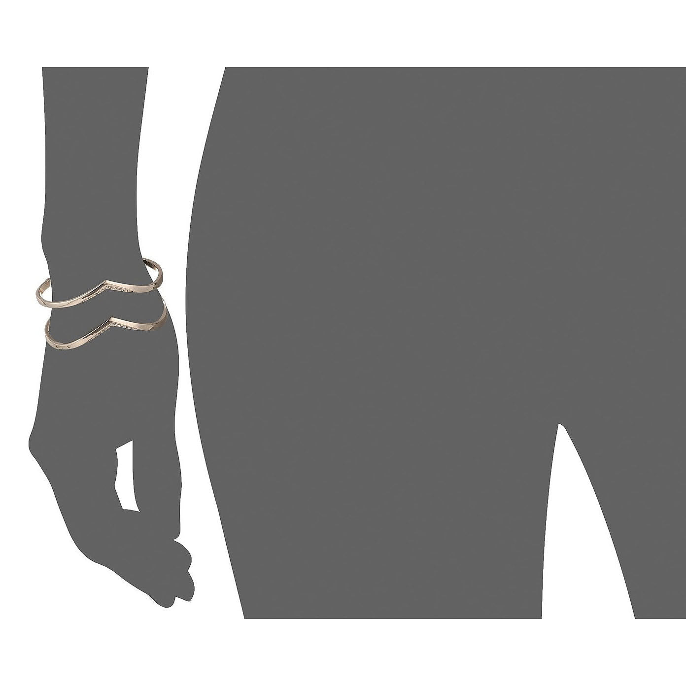 Vera Bradley Rose Gold Sparkling Crystal Chevron Open Cuff Bangle Bracelet NWT