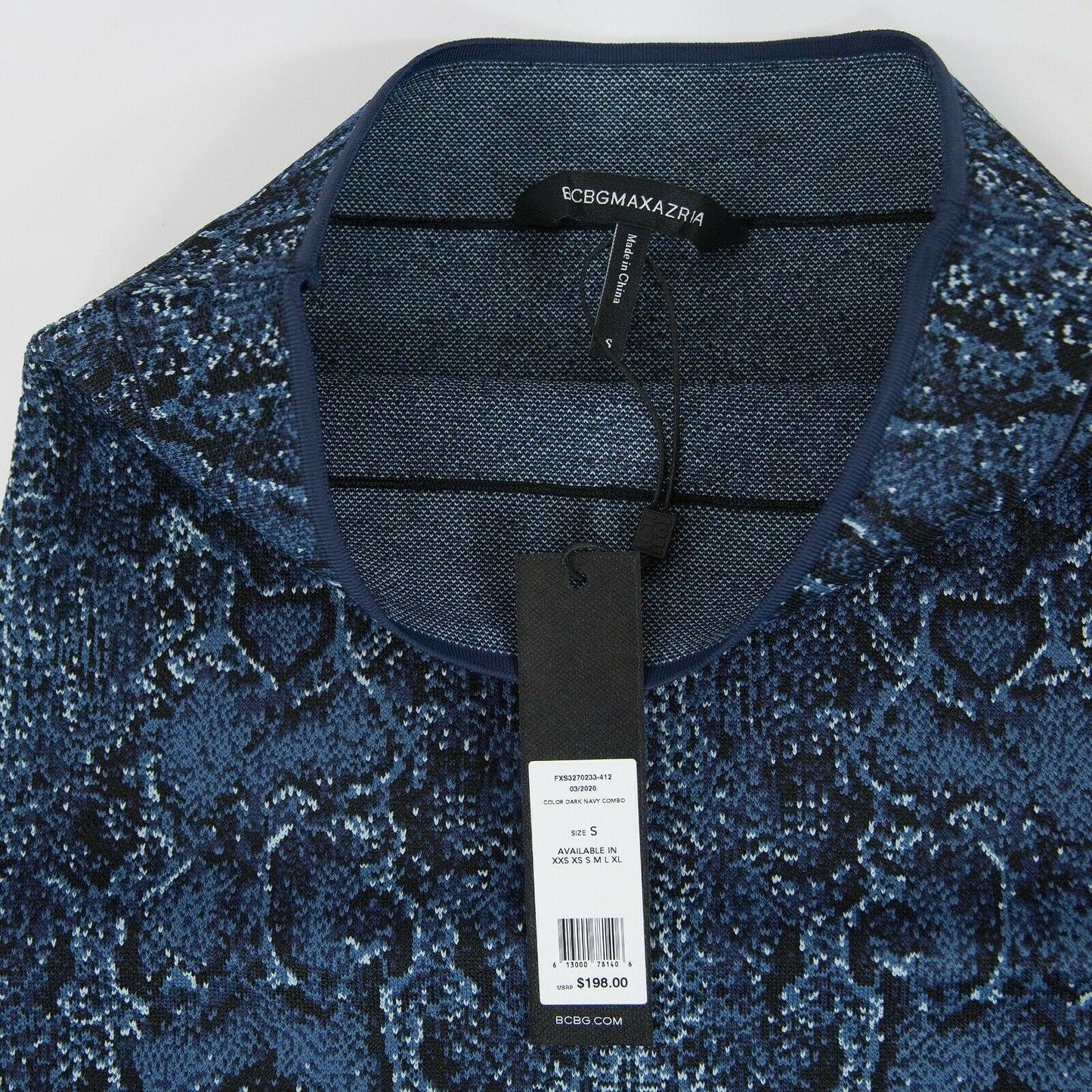 BCBGMaxAzria Blue Python Bandage Power Pencil Skirt S NWT