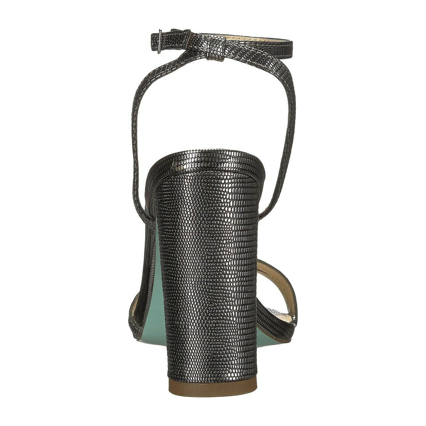 Betsey Johnson Mady Dark Silver Lizard Embossed Satin High Heels 7 NIB