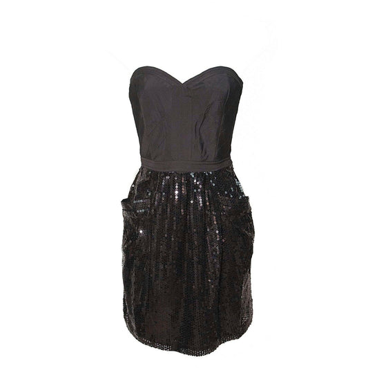 Pure Sugar Black Corset Sequin Skirt Cocktail Prom Party Bustier Dress S NWT