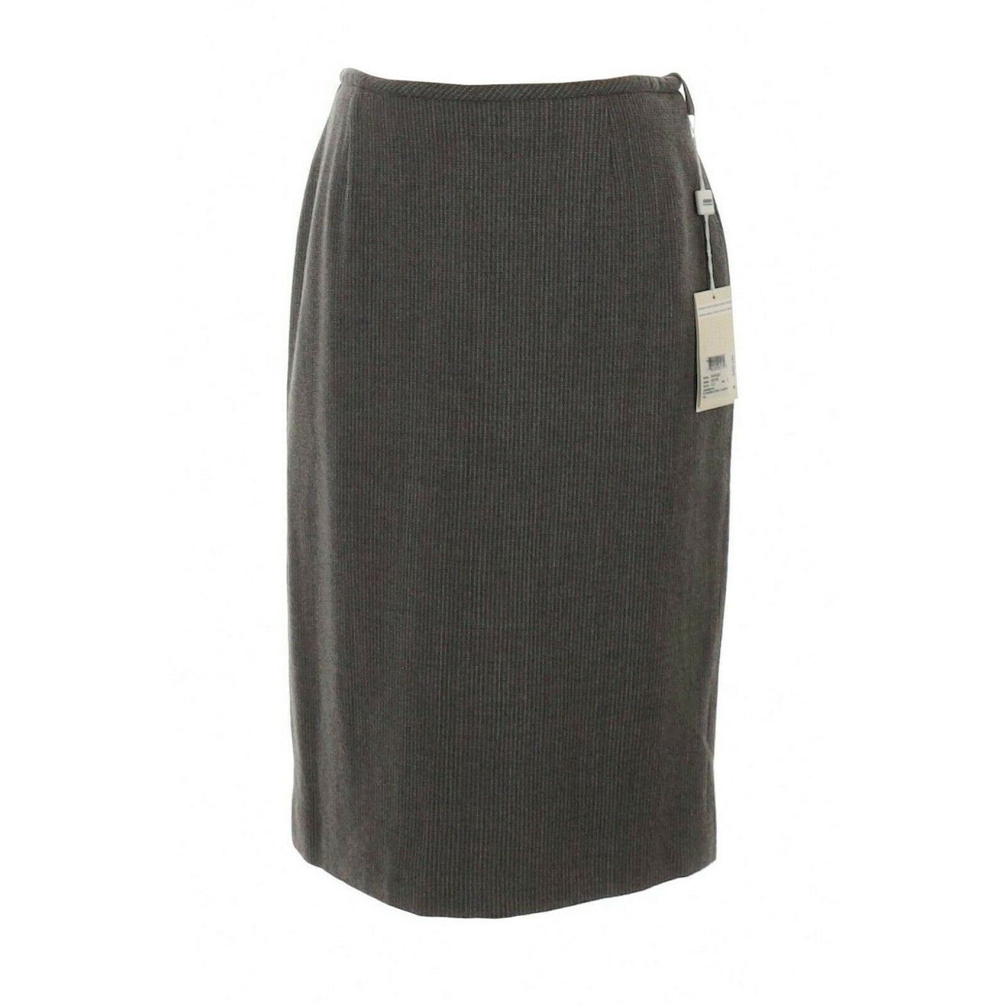 Armani Collezione Charcoal Pinstripe Lined Wool Straight Skirt 2 NWT $345