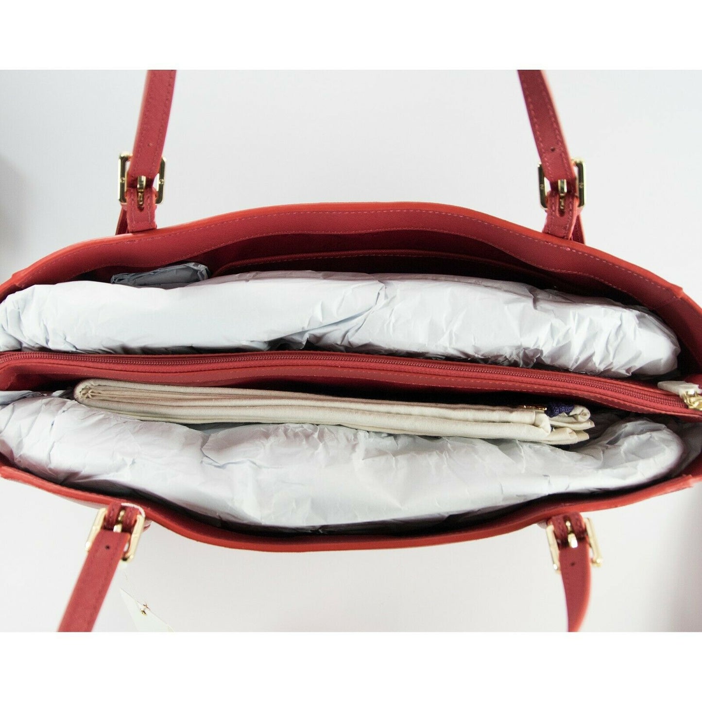 Tory Burch Kir Red Leather York Buckle Tote DEFECT NWT