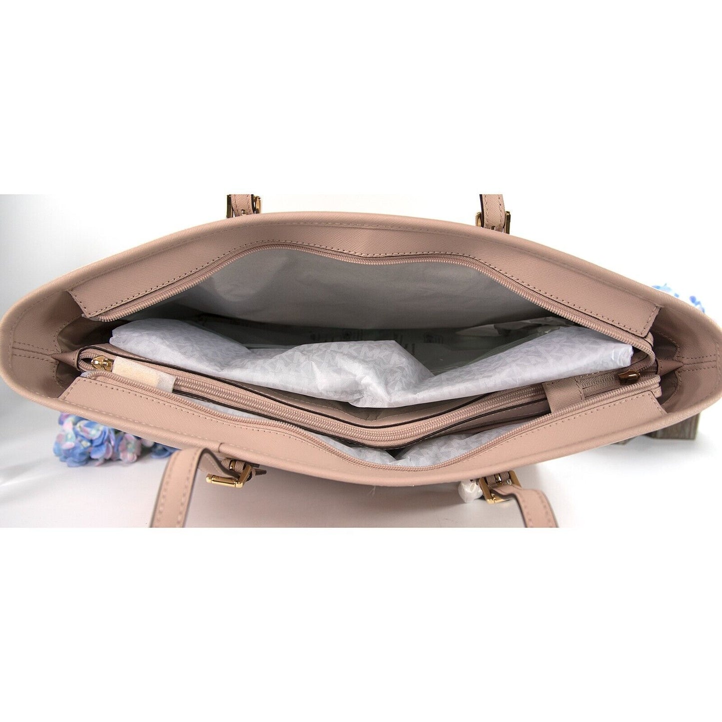 Michael Kors Soft Pink Saffiano Leather Multifunction Travel Tote Bag NWT