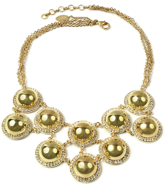 Amrita Singh Gold Crystal Vanessa Bib Necklace NKC 1688 NWT