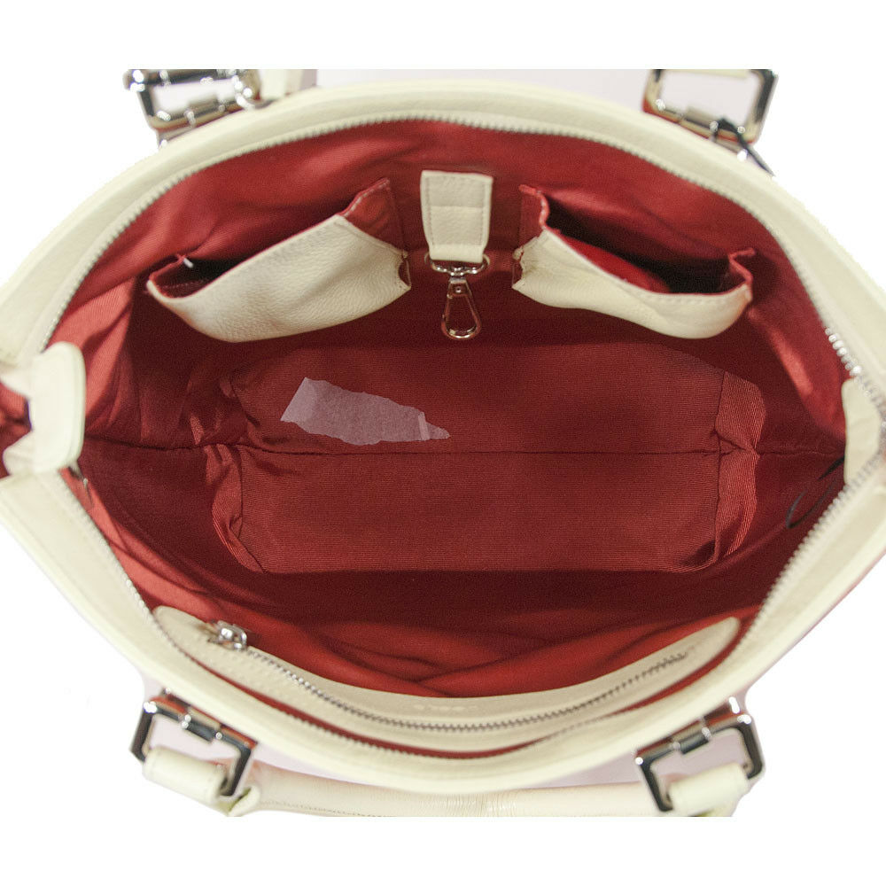 Treesje Orange Woven Leather Cream Tassel Large Organizer AWO-3032 Tote Bag NWT