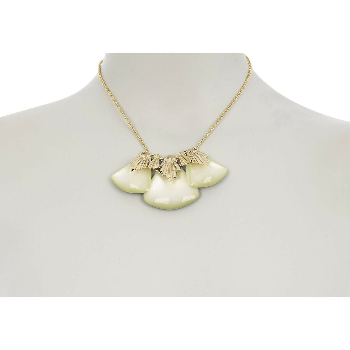 Alexis Bittar Iridescent Fan Crystal Lucite Station Statement Necklace NWT