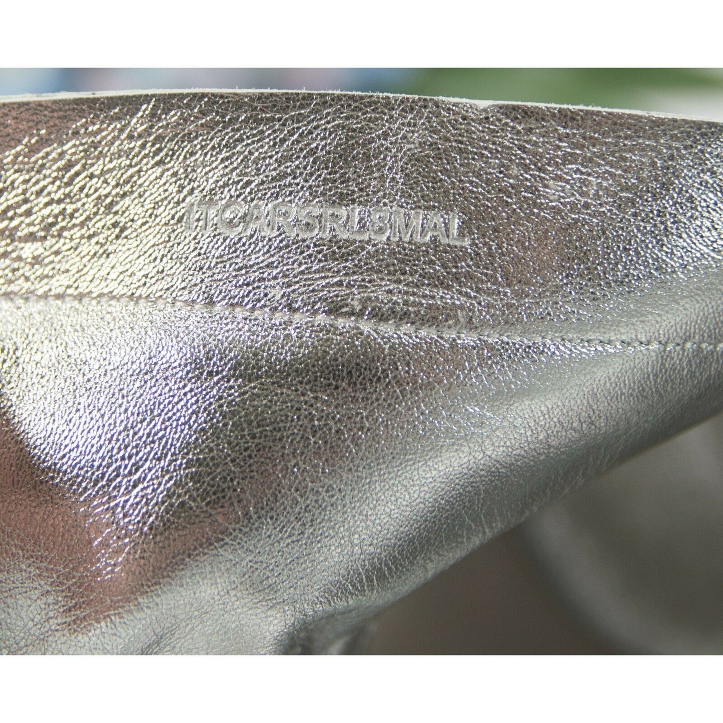 Burberry Metallic Silver Leather Brabant Zip Ankle Booties Boots Size 39.5