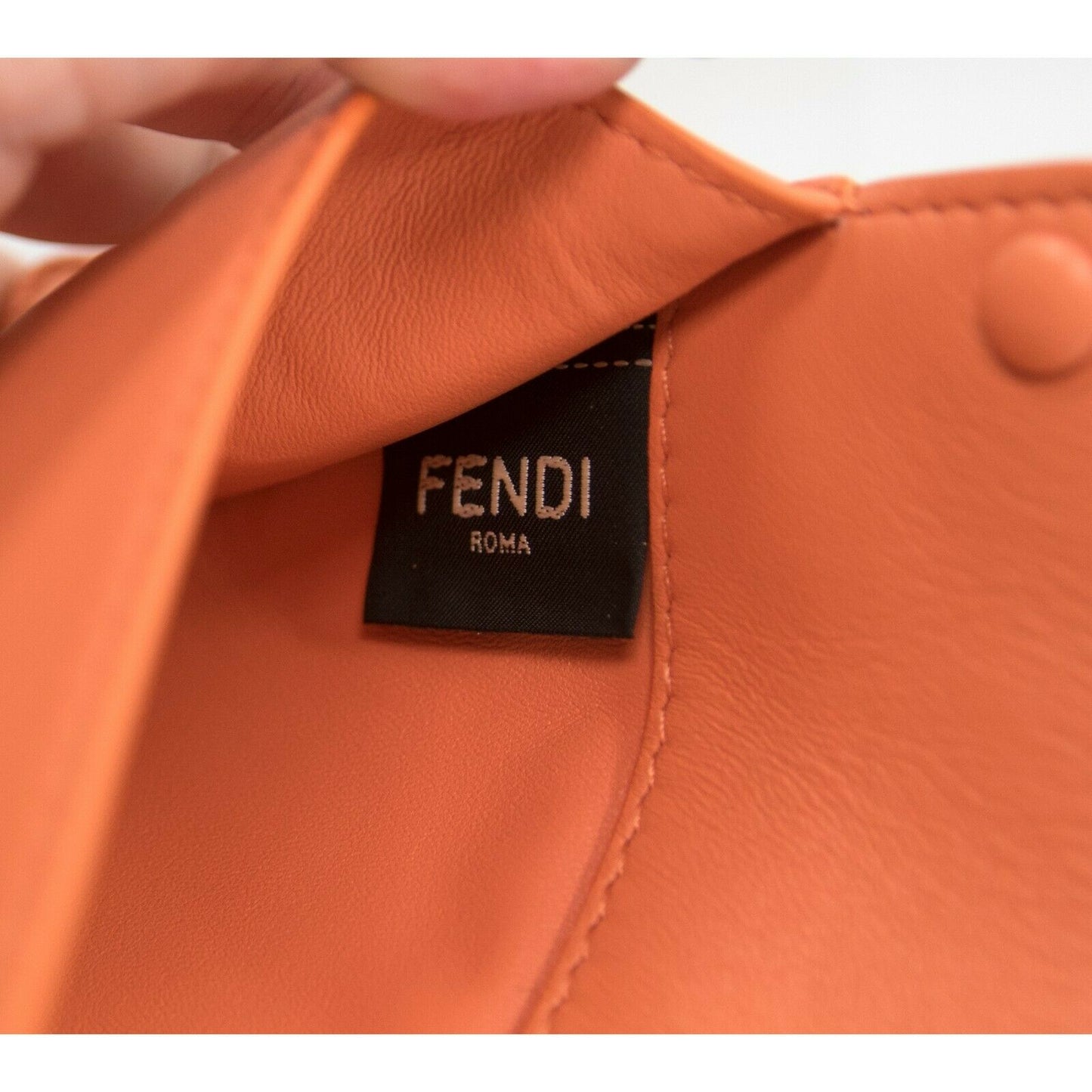 Fendi Peekaboo Pocket Large Coral Leather Flat Wallet Pouch NWT