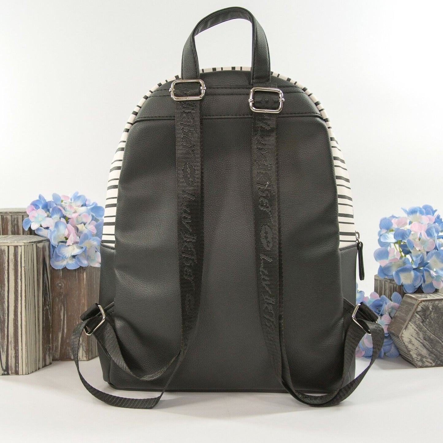 Betsey Johnson Sammy Black White Blush Butterfly Backpack Bag NWT