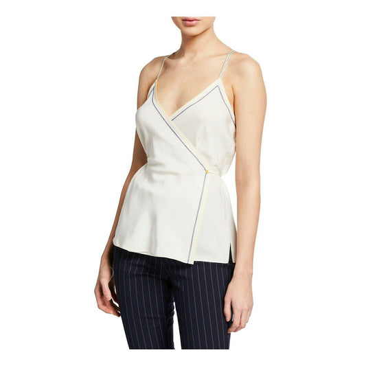 Rag & Bone Chalk Cream Silk Lina Wrap Tank Sleeveless Blouse Top 4 NWT $350