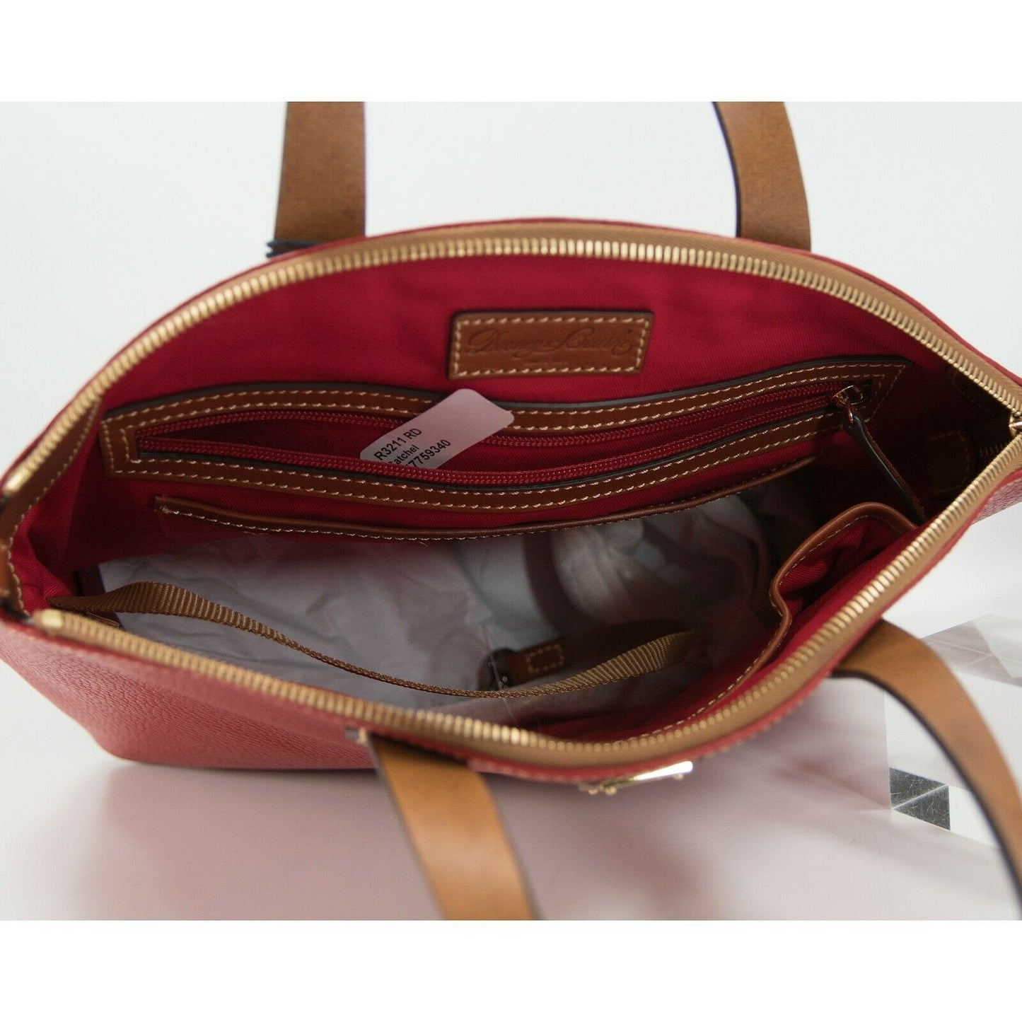 Dooney & Bourke Red Pebbled Leather Large Satchel Bag NWT