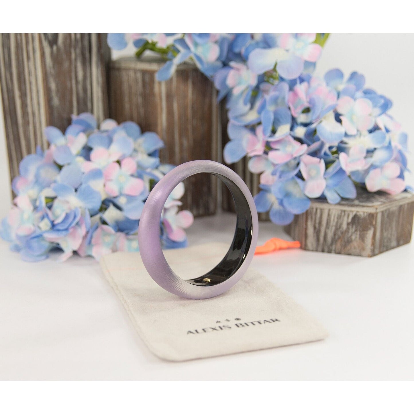 Alexis Bittar Mulberry Purple Lucite Medium Tapered Bangle Bracelet NWT