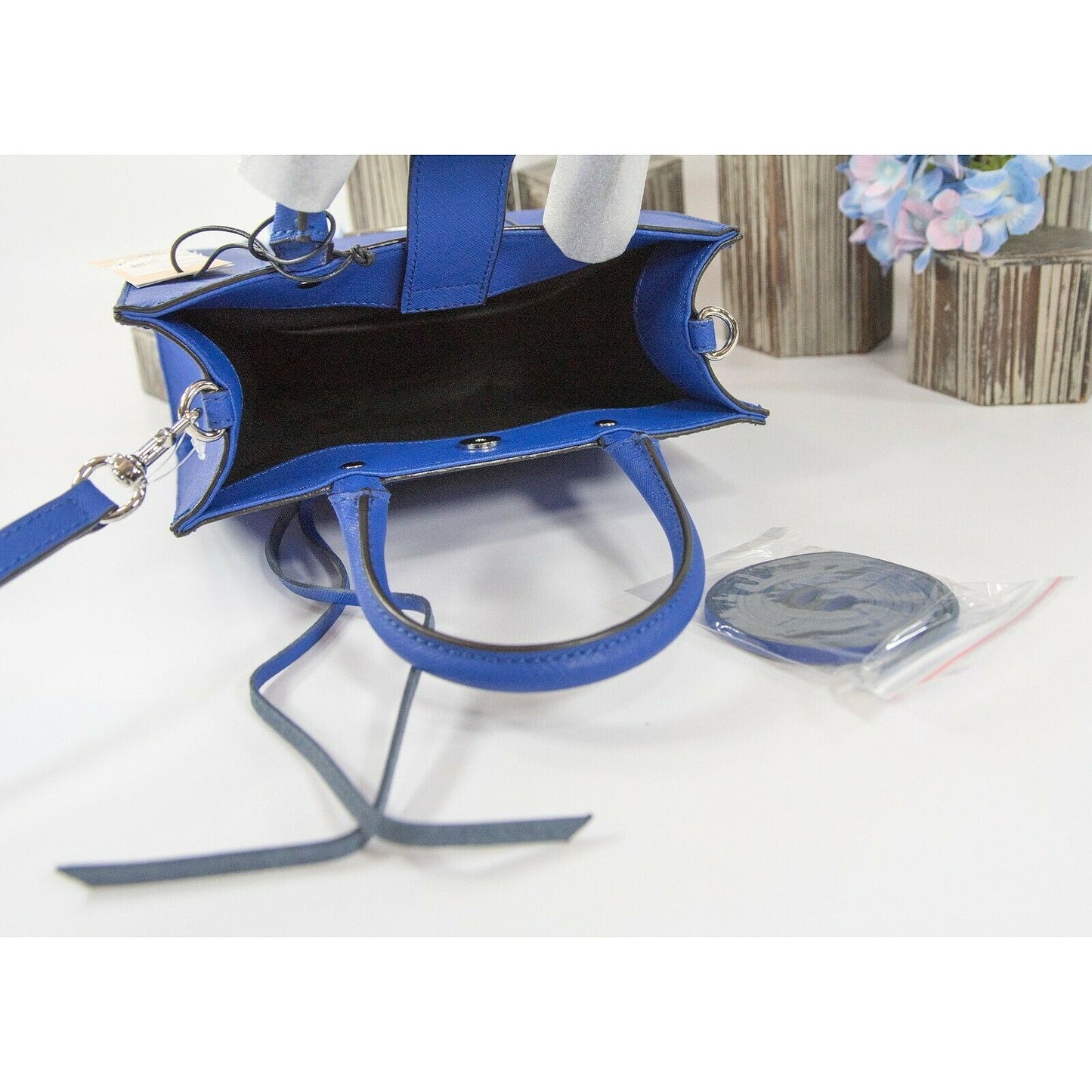 Rebecca Minkoff MAB Bright Blue Saffiano Leather Mini Tote NWT