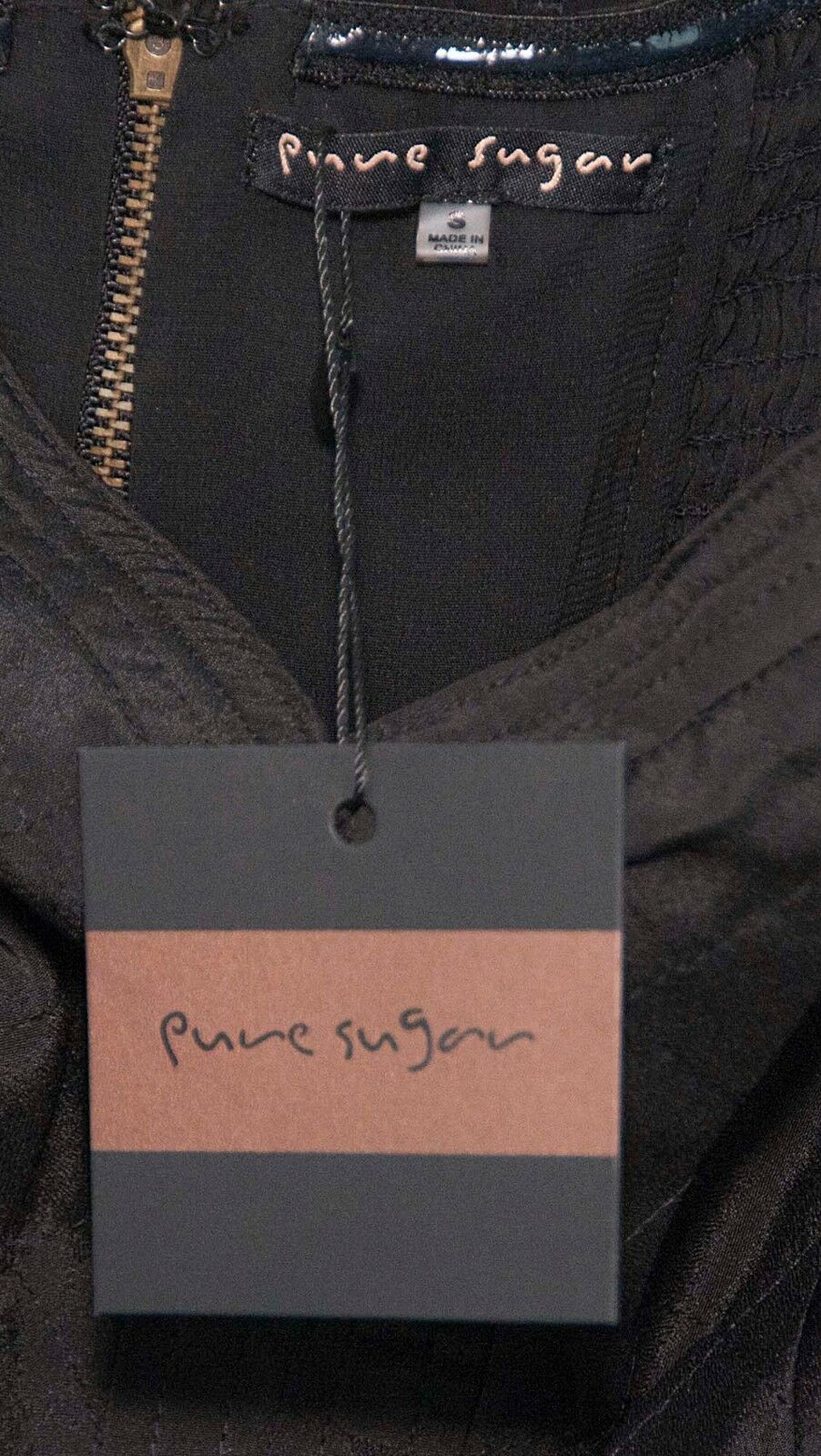 Pure Sugar Black Corset Sequin Skirt Cocktail Prom Party Bustier Dress S NWT