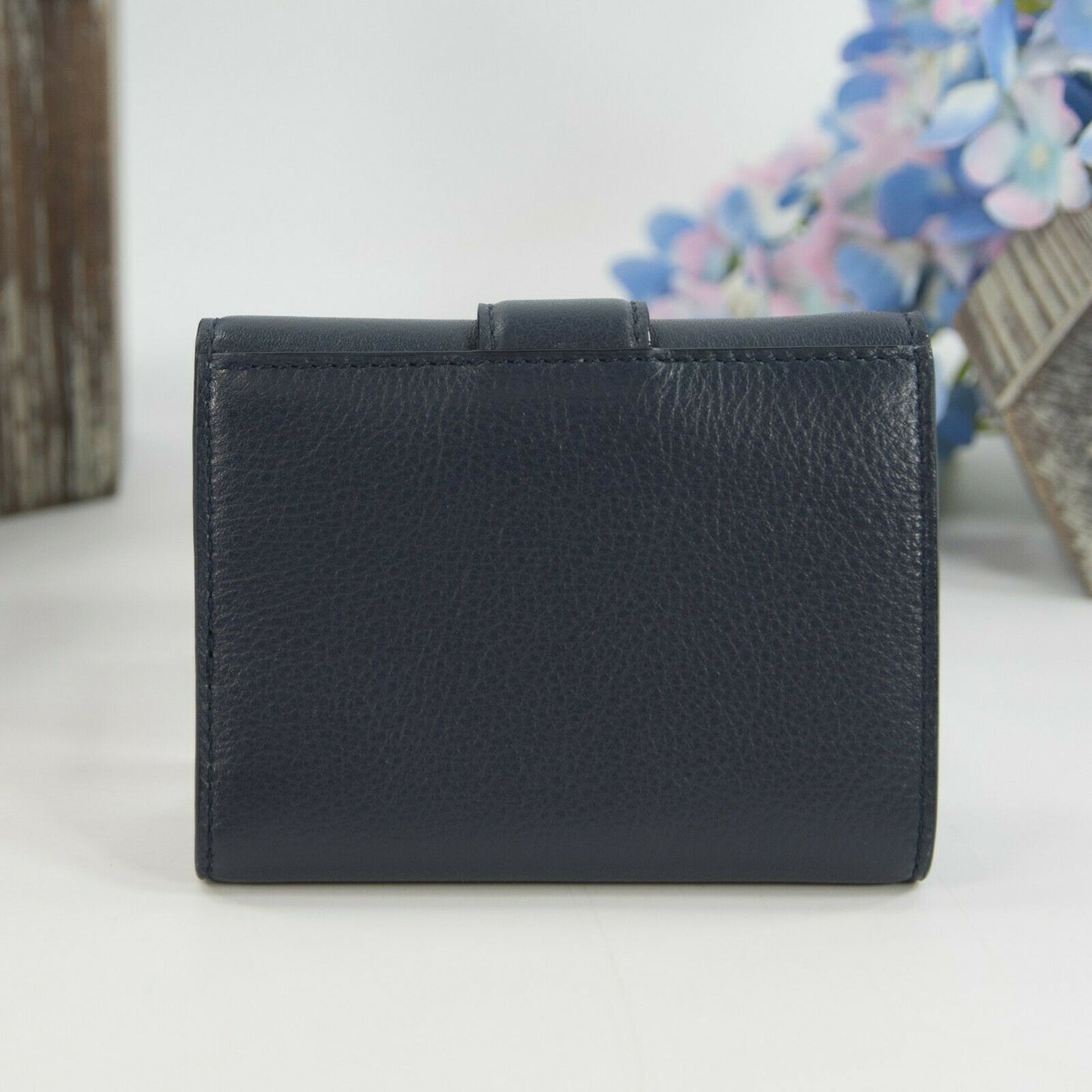 Jimmy Choo Cheri Cosmos Leather CZ Jewel Card Holder Small Trifold Wallet NWT