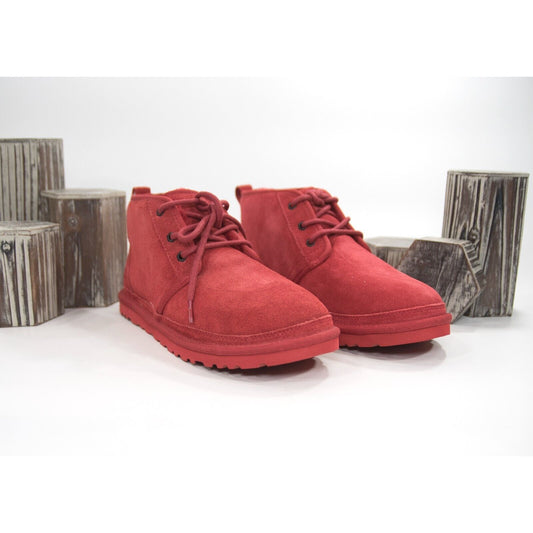 UGG Neumel Red Sheepskin Suede Boots Booties Mens 9 NIB